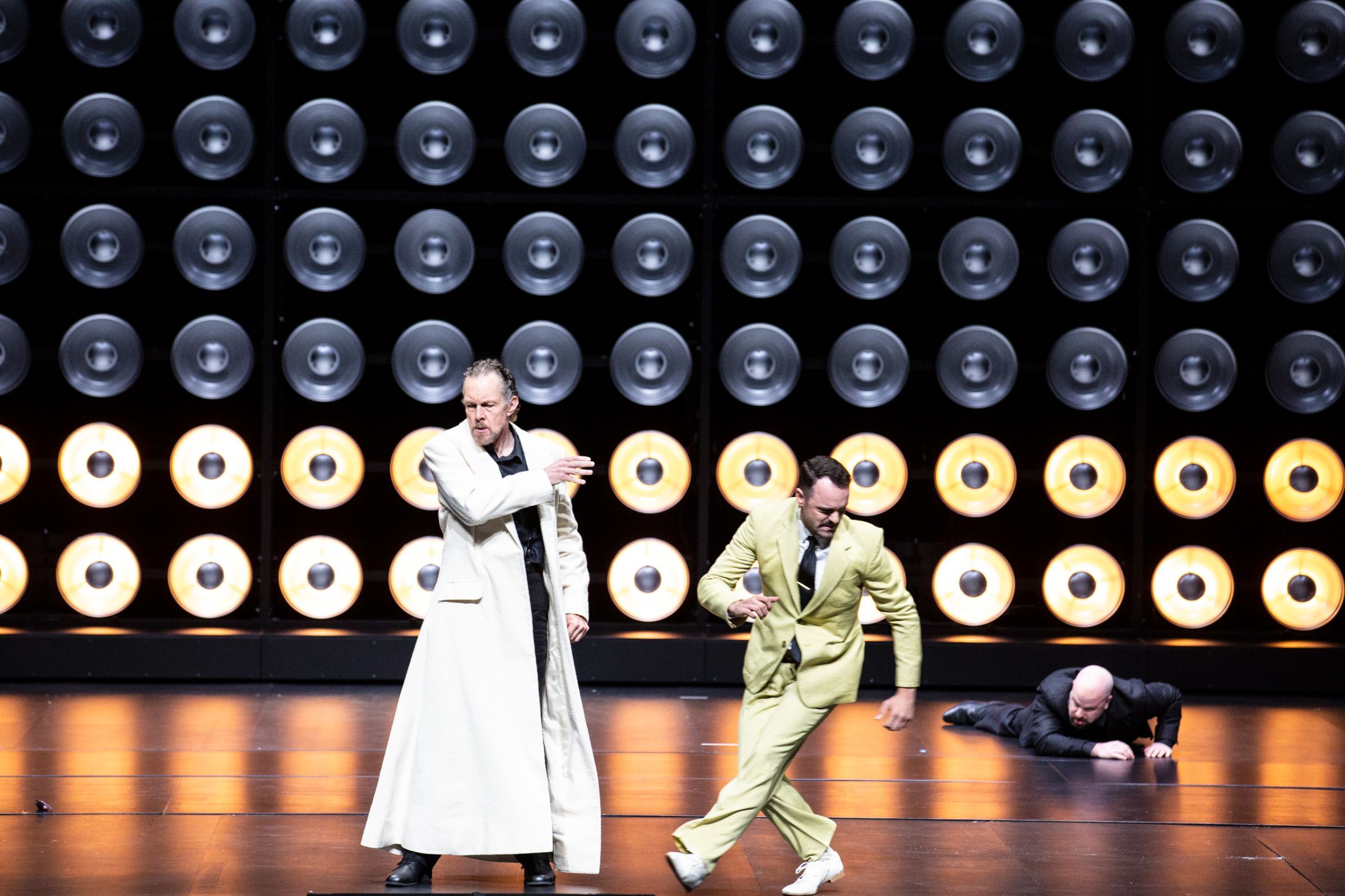 Georg Zeppenfeld (Marke), Dean Murphy (Melot) and Thomas Lehman (Kurwenal) &copy; Bernd Uhlig