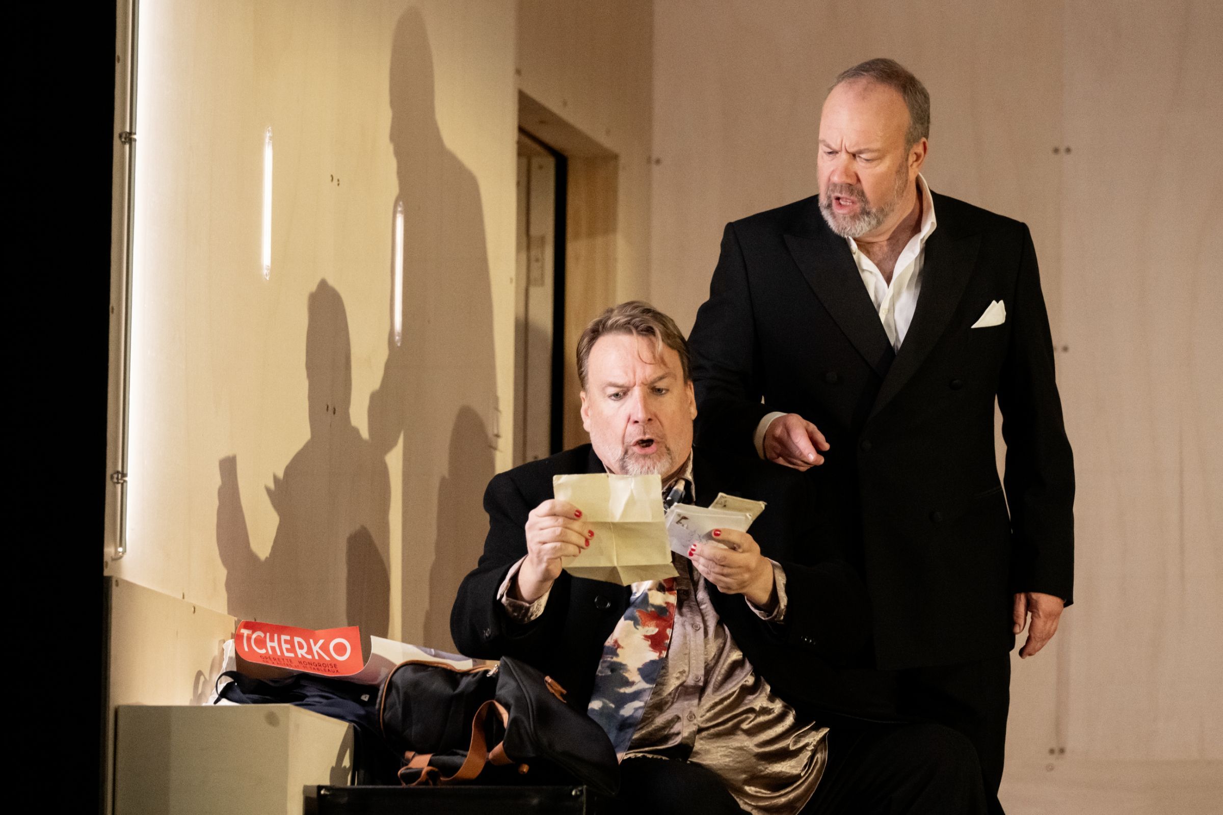 Henry Waddington (Dr Kolenatý) and Johan Reuter (Baron Jaroslav Prus) &copy; The Royal Opera | Camilla Greenwell