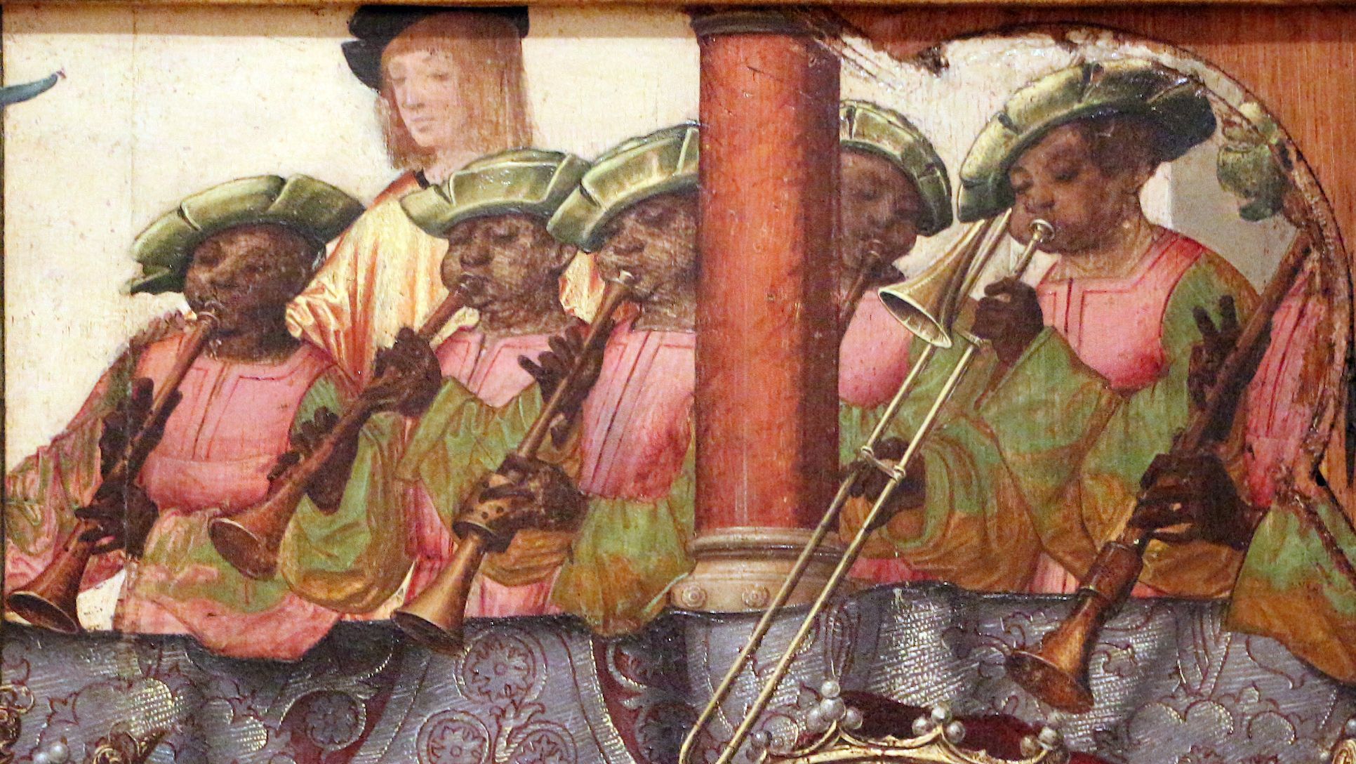 Musicians of African heritage in Portugal, from St Auta Altarpiece (c.1522) &copy; Public domain | National Museum of Ancient Art, Lisbon