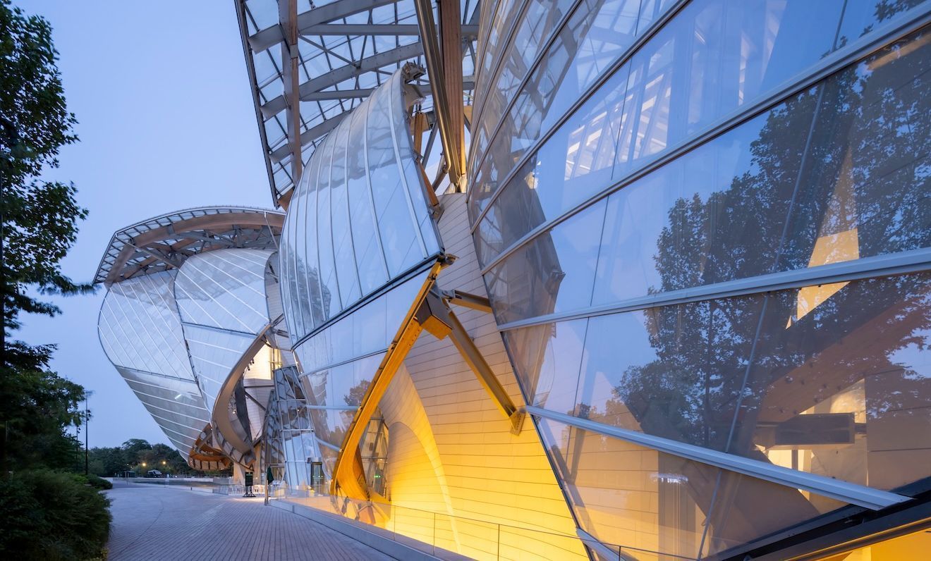 Façade nord du bâtiment de la Fondation Louis Vuitton &copy; Fondation Louis Vuitton / Iwan Baan