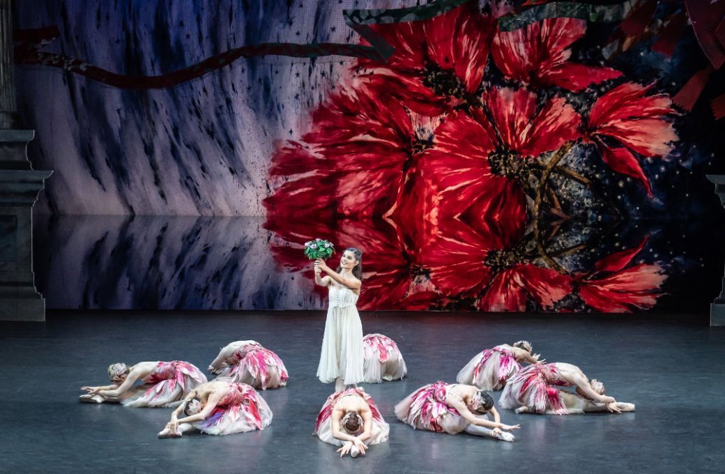 Sofia Liñares as Clara in the Waltz of the Flowers in Sir Peter Wright's <i>The Nutcracker</i> © Johan Persson