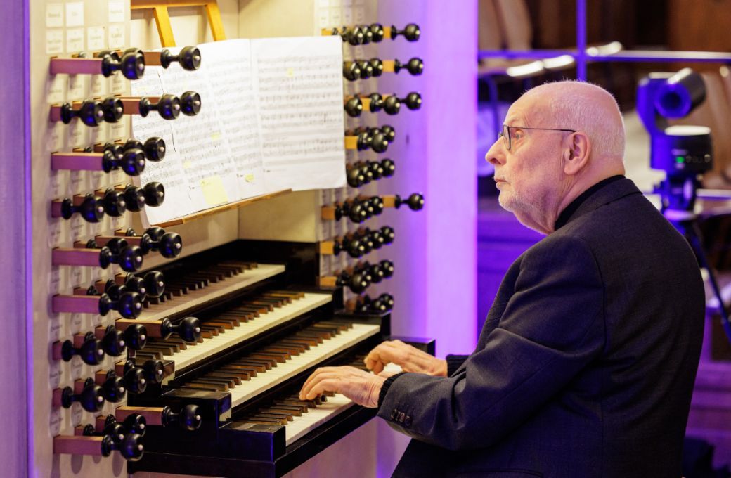 Ton Koopman performs at St Thomas Church, Leipzig &copy; Jens Schlueter, AFP