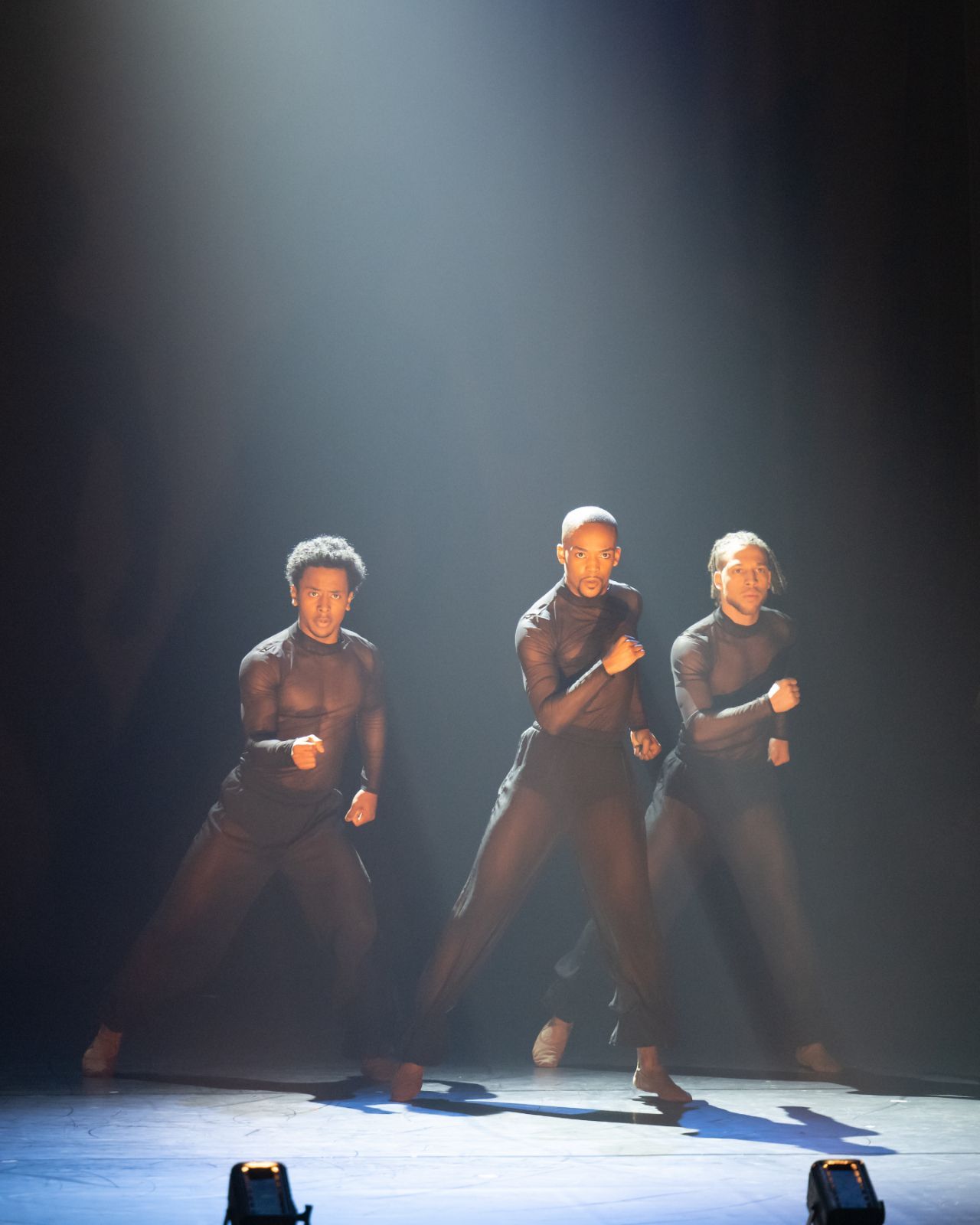 Elijah Peterkin, Bhungane Mehlomakulu and Ebony Thomas in Chanel DaSilva’s <i>A Shadow Work</i> © Photography by ASH