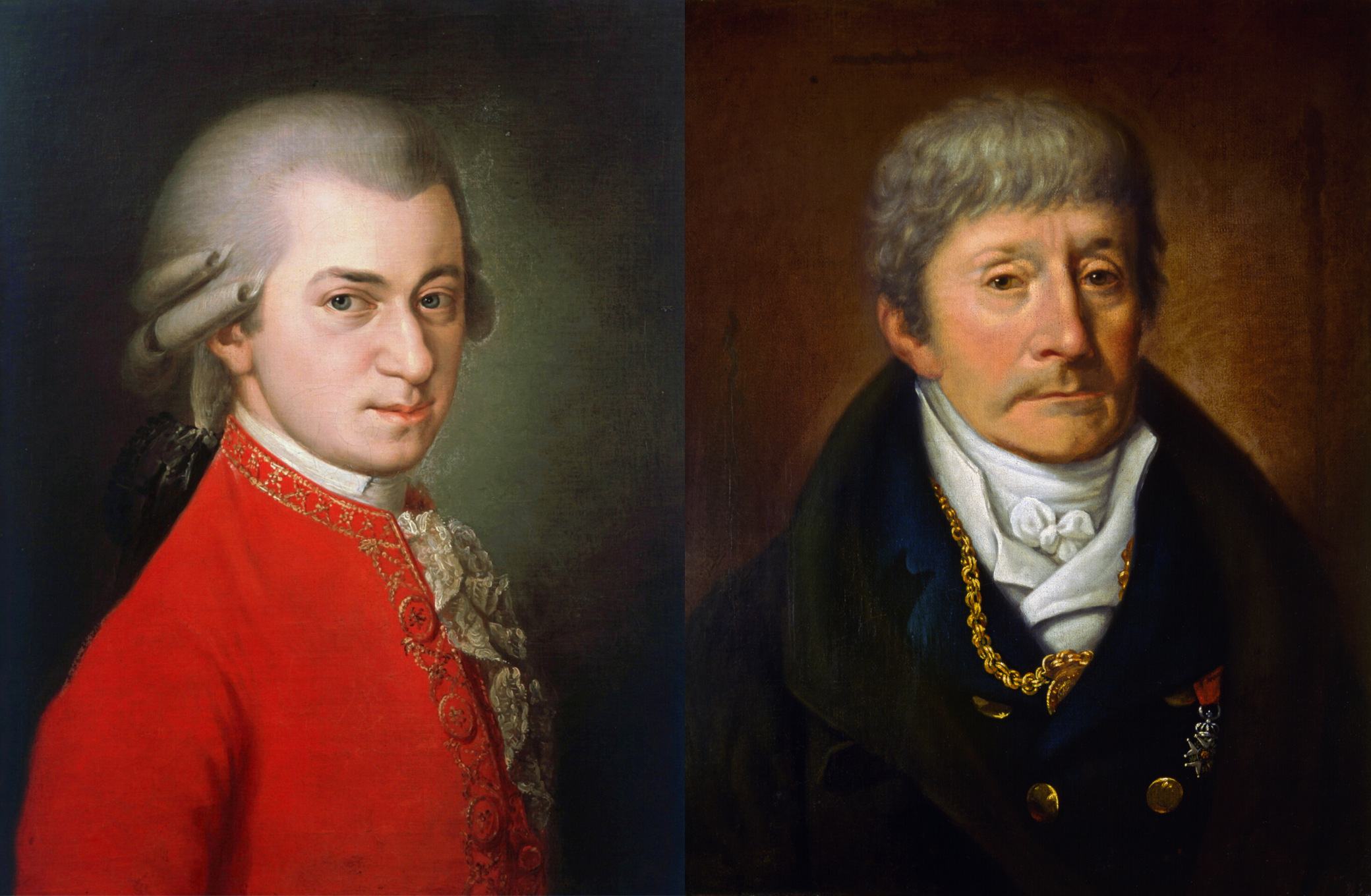 Wolfgang Amadeus Mozart and Antonio Salieri &copy; Public domain