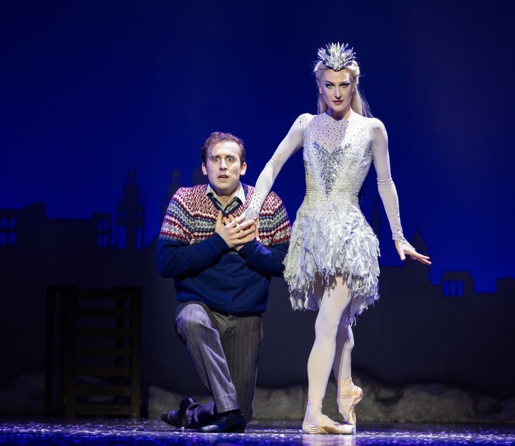 Bruno Micchiardi as Kai and Jessica Fyfe as The Snow Queen in <i>The Snow Queen</i> &copy; Andy Ross