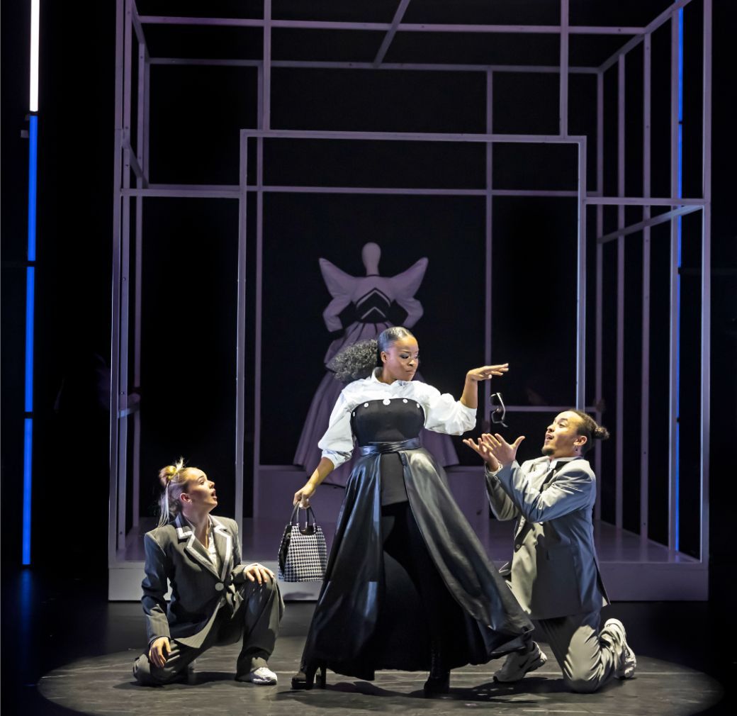 Liberty Greig, Leah Hill and Deavion Brown in <i>Ebony Scrooge</i> © Pamela Raith Photography