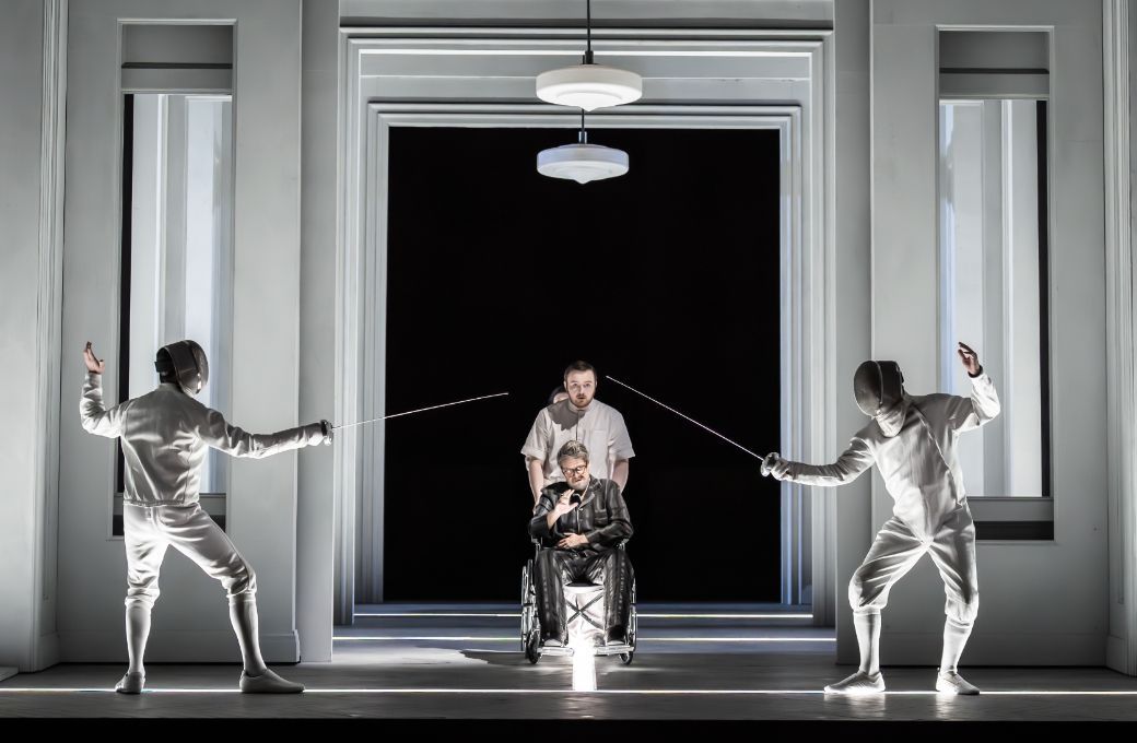 Ed Lyon (Lurcanio), Peter Kellner (King), Emyr Lloyd Jones (Odoardo), Christoph Dumaux (Polinesso) &copy; RBO 2025 | Marc Brenner