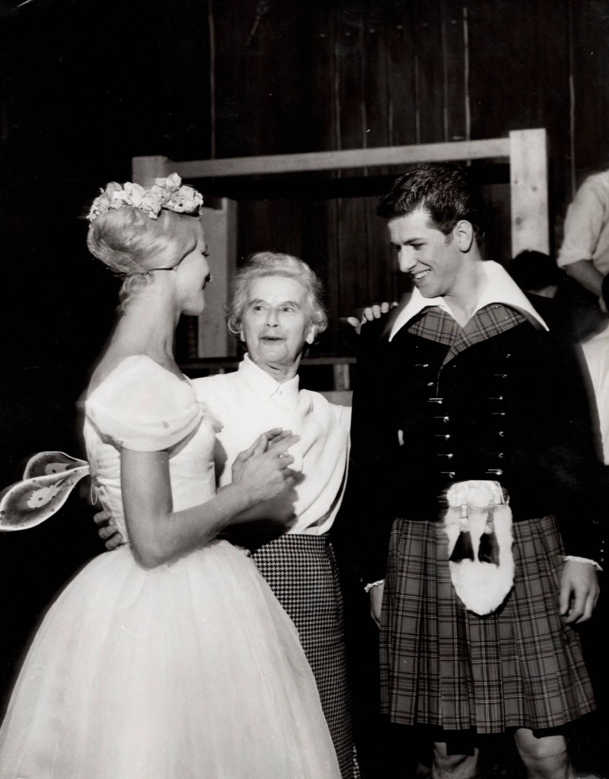 Dame Marie Rambert, Elsa Marianne von Rosen and Flemming Flindt after a performance of <i>La Sylphide</i> &copy; Studio G