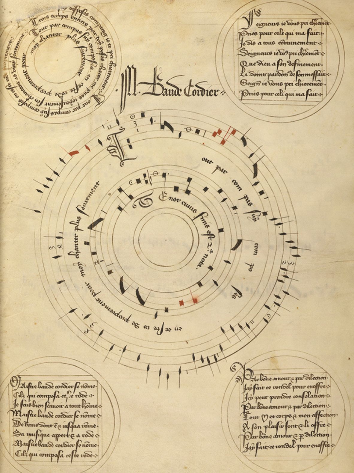 Baude Cordier: “Tout par compas” &copy; Musée Condé MS 564 | IMSLP