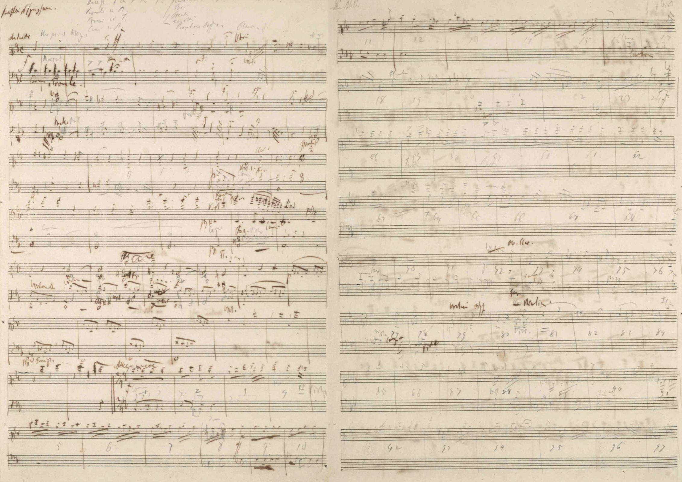 Sketch for Robert Schumann’s First Symphony &copy; US Library of Congress | IMSLP
