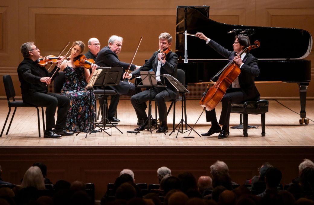 Maxim Vengerov, Vilde Frang, Yefim Bronfman, James Ehnes and Daniel M&uuml;ller-Schott &copy; Chris Lee
