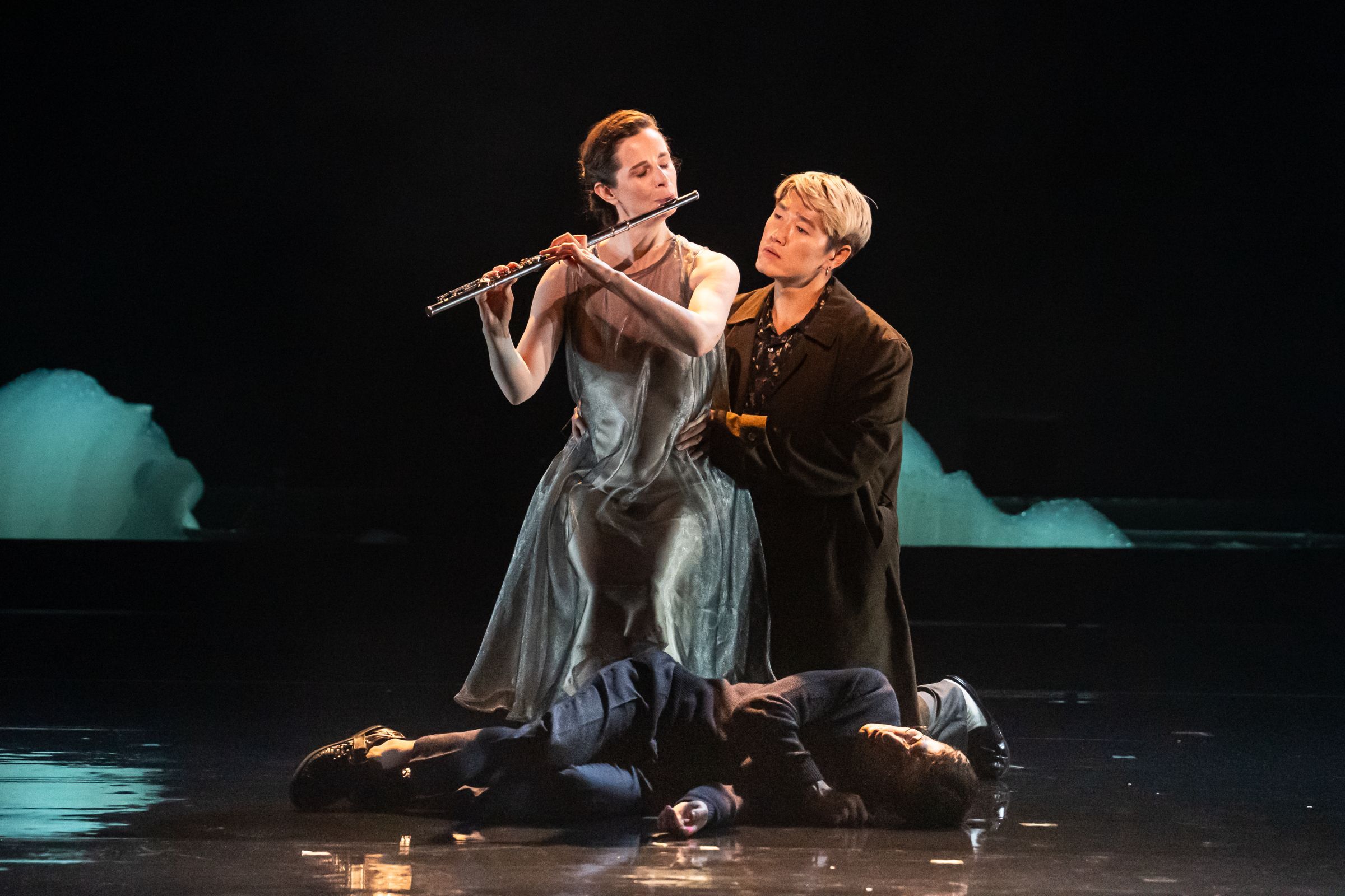 Emi Ferguson, Kangmin Justin Kim (The Painter) and Anthony Roth Costanzo (The Poet) &copy; Steven Pisano