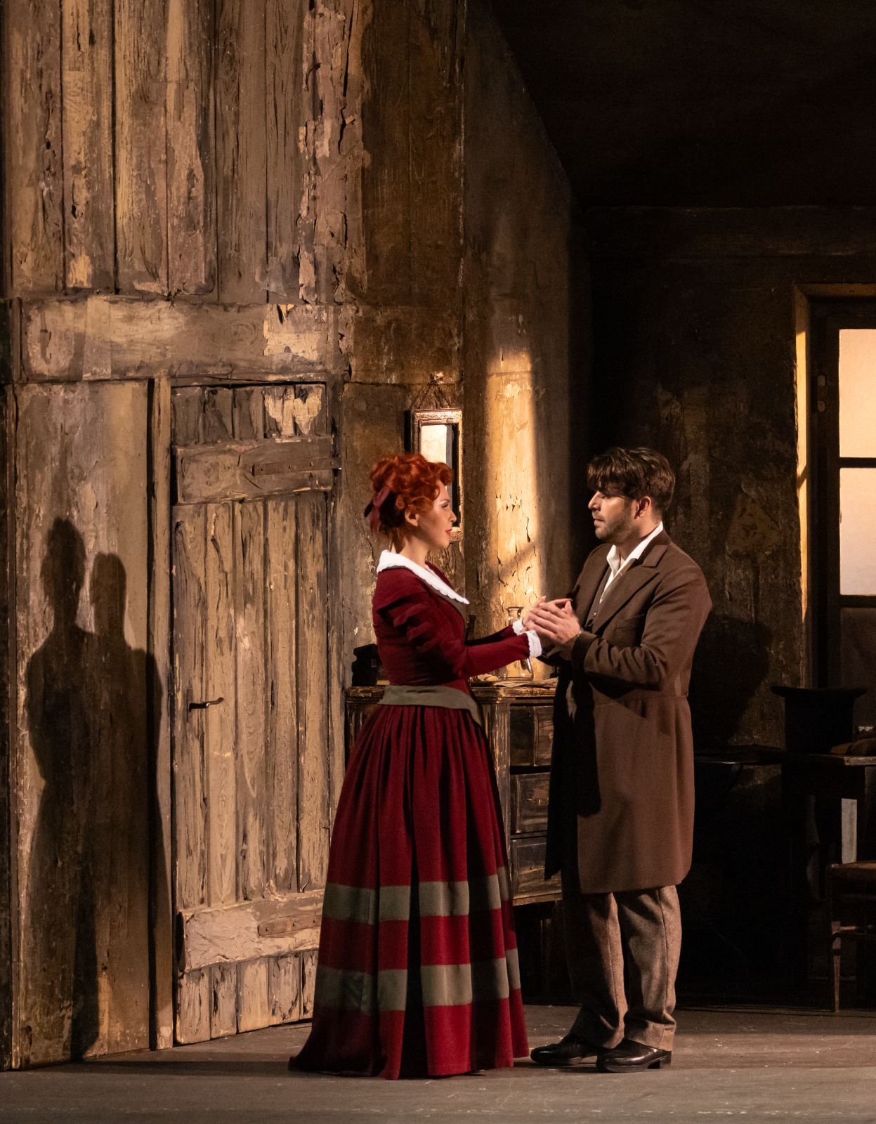Anna Bondarenko (Musetta) and Andrey Zhilikhovsky (Marcello) &copy; Wiener Staatsoper | Stephan Brückler
