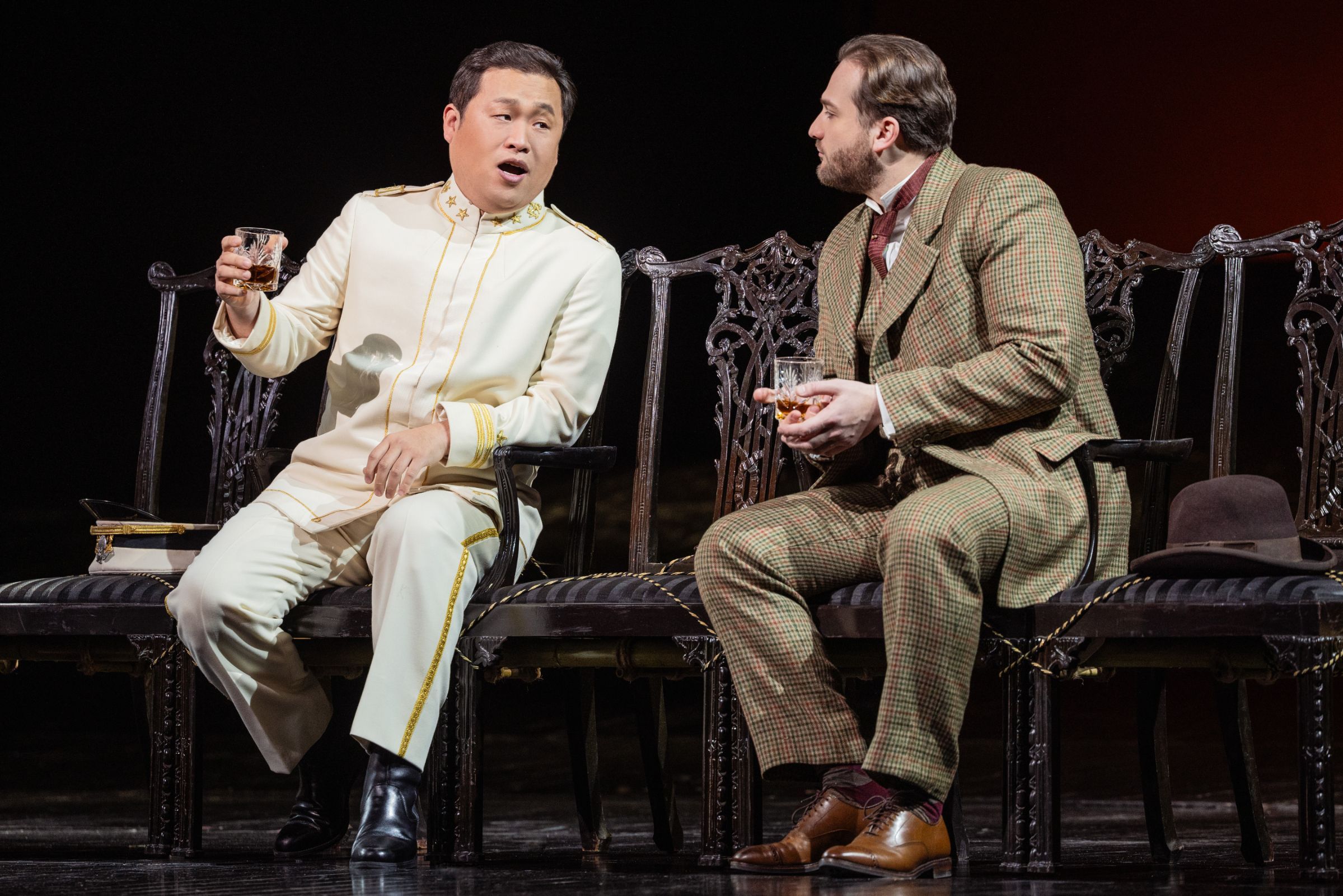 SeokJong Baek (Pinkerton) and Andrzej Filończyk (Sharpless) © Evan Zimmerman | Met Opera