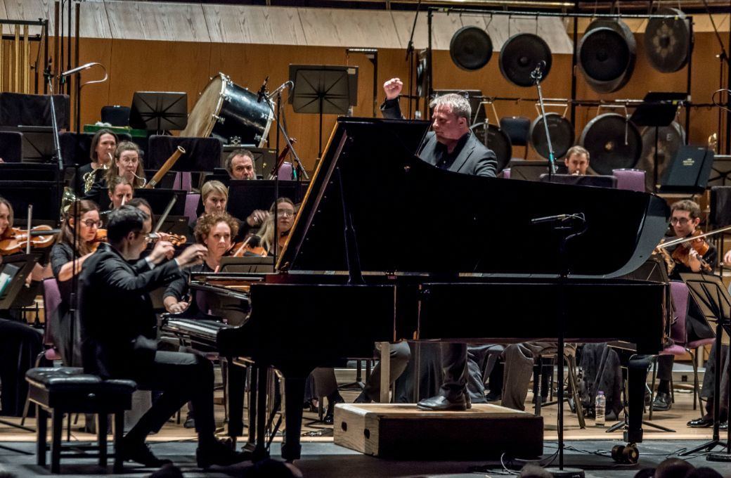 Alim Beisembayev, John Storg&aring;rds and the BBC Philharmonic Orchestra &copy; Chris Payne