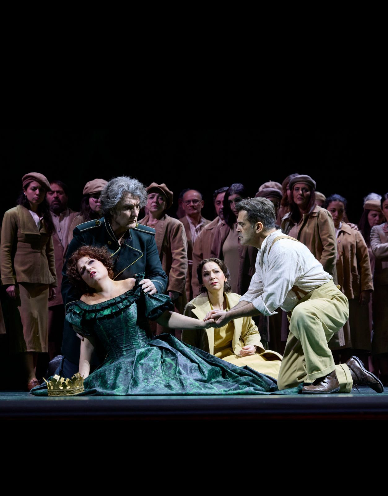Ludovic Tézier, Marina Rebeka, Cassandre Berthon (Fenena) and Piero Pretti (Ismaele) &copy; Luciano Romano