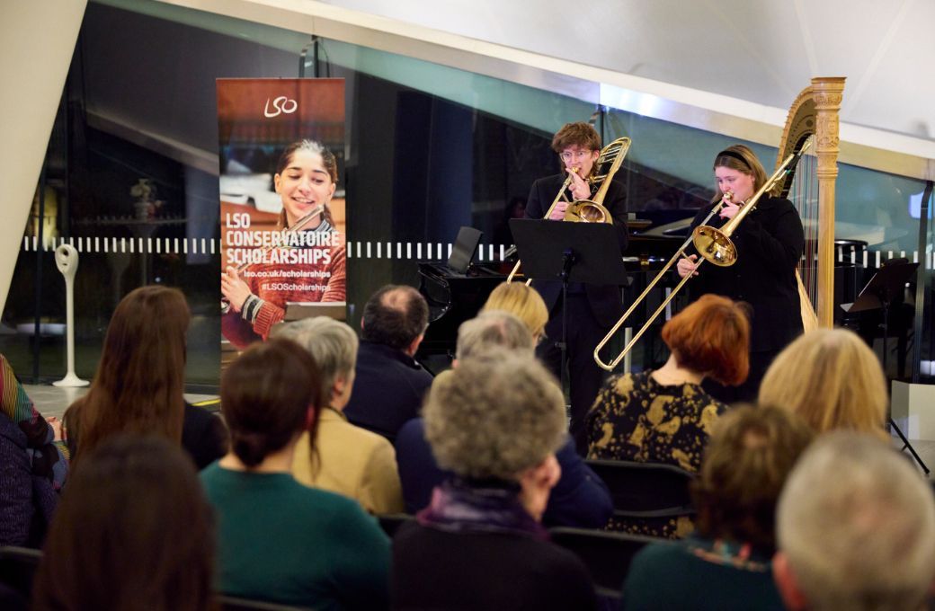 Meggie Murphy performs with fellow LSO Scholar Jamie Tweed &copy; Kevin Leighton