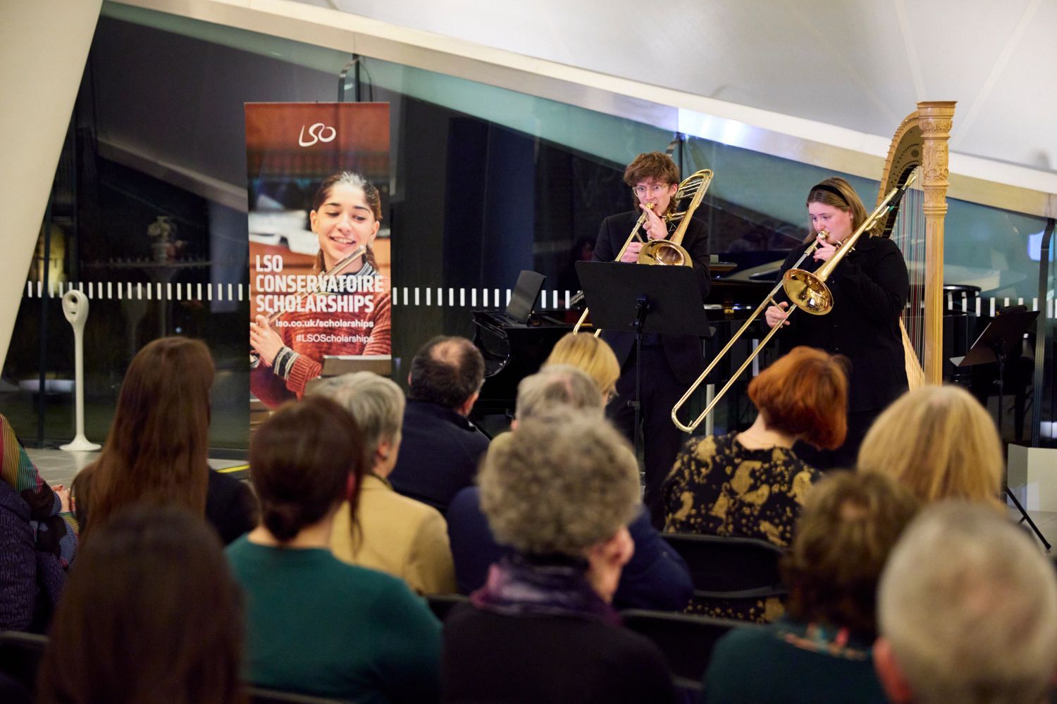Meggie Murphy performs with fellow LSO Scholar Jamie Tweed &copy; Kevin Leighton