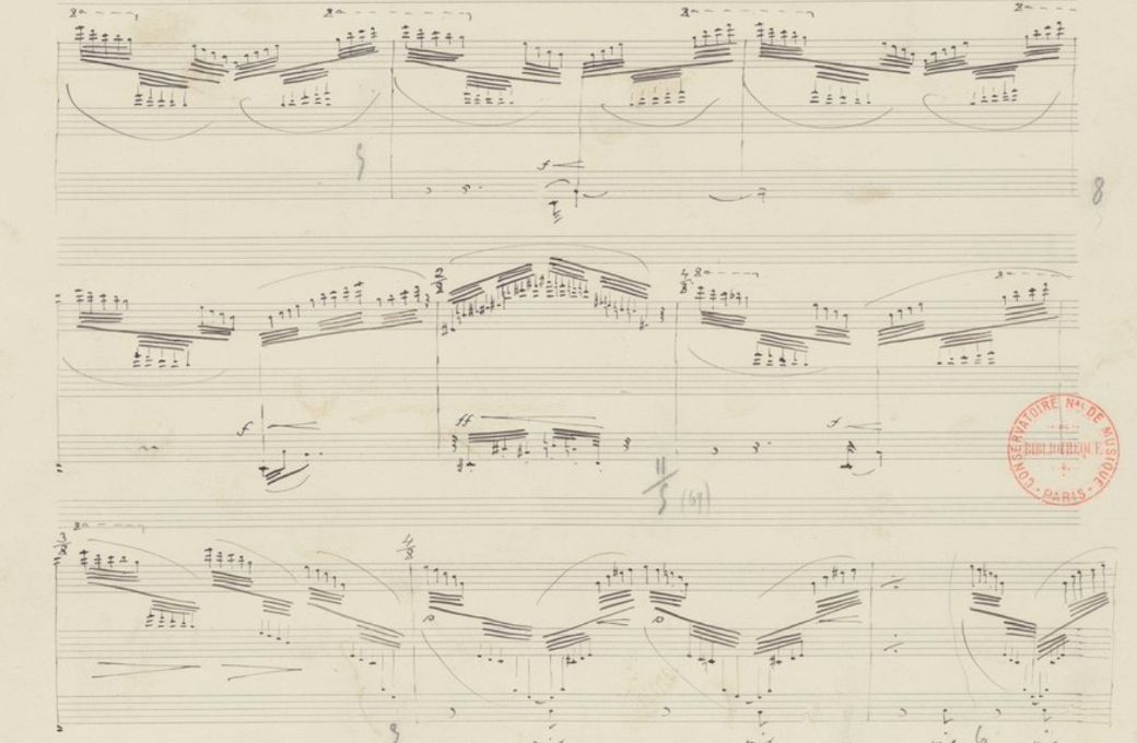From Debussy’s manuscript of <i>Feux d’artifice</i> © Bibliotheque nationale de France | IMSLP (Public domain)