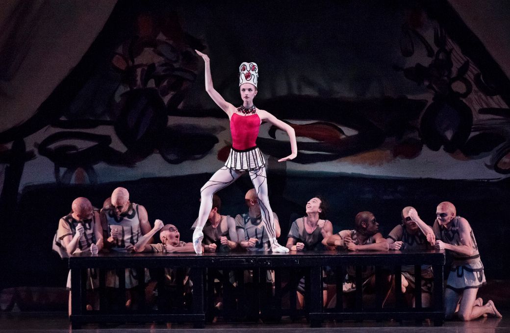 Miriam Miller with the Company in George Balanchine's <i>Prodigal Son</i> © Paul Kolnik