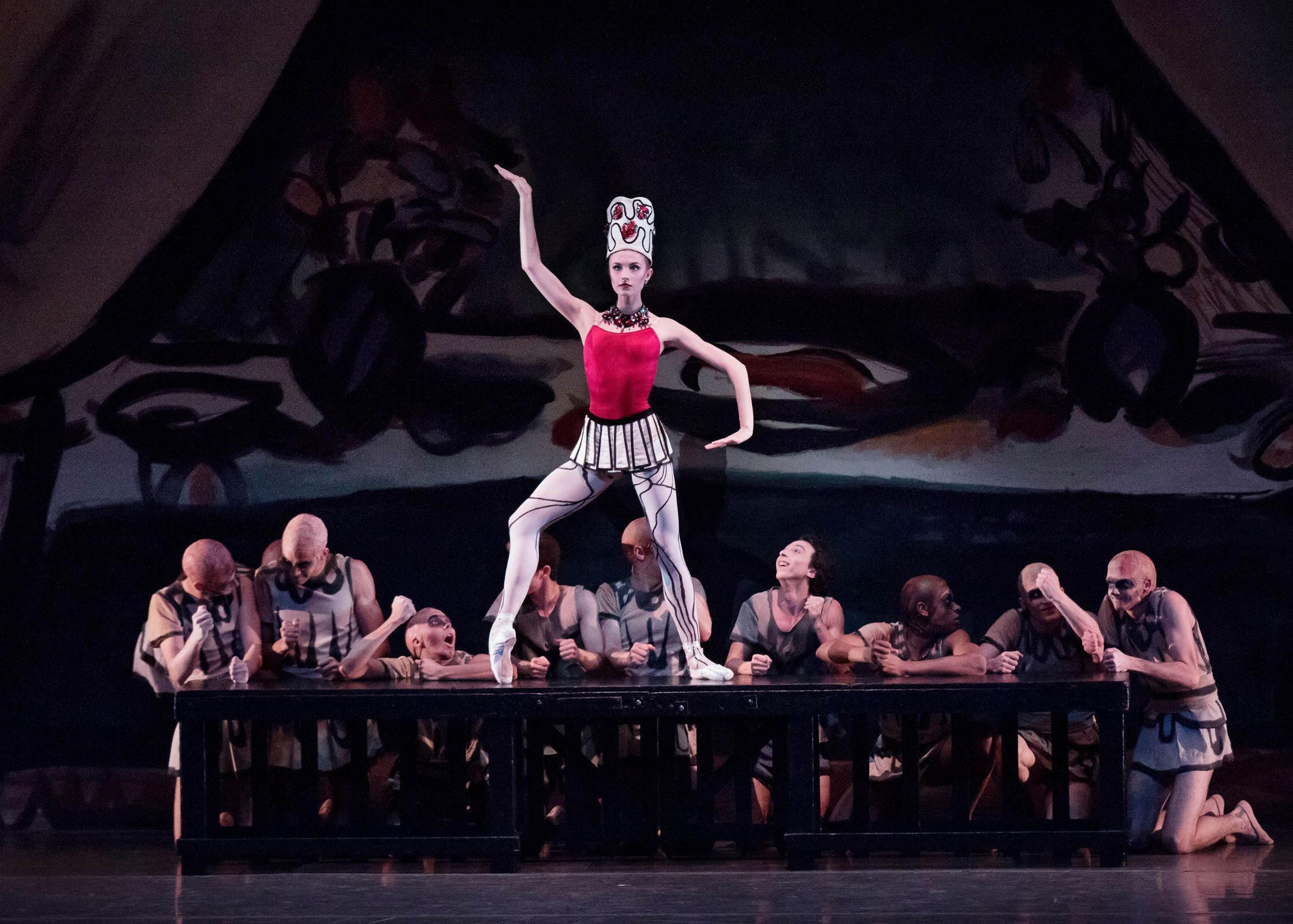 Miriam Miller with the Company in George Balanchine's <i>Prodigal Son</i> © Paul Kolnik