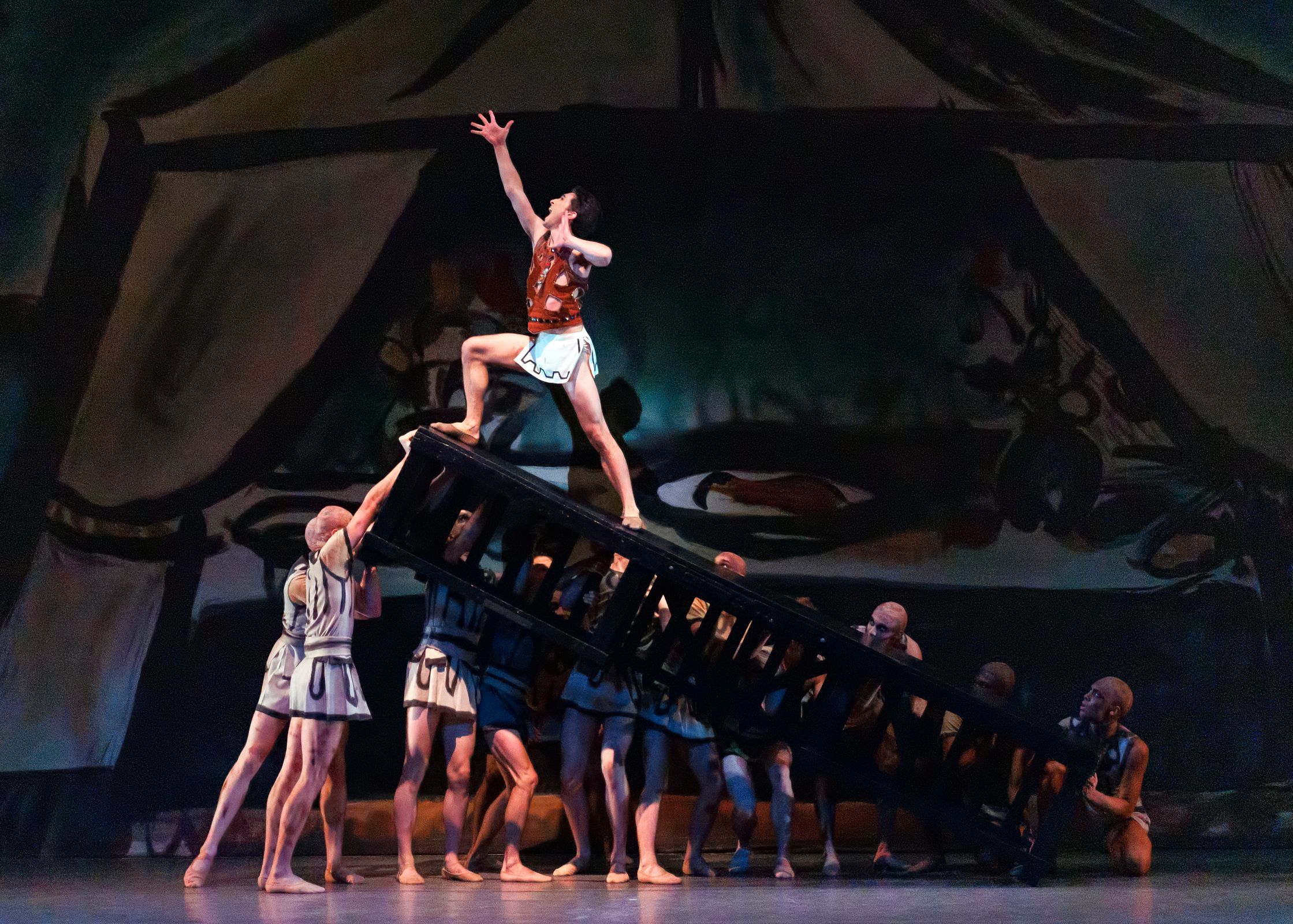 Anthony Huxley with the Company in George Balanchine's <i>Prodigal Son</i> © Erin Baiano
