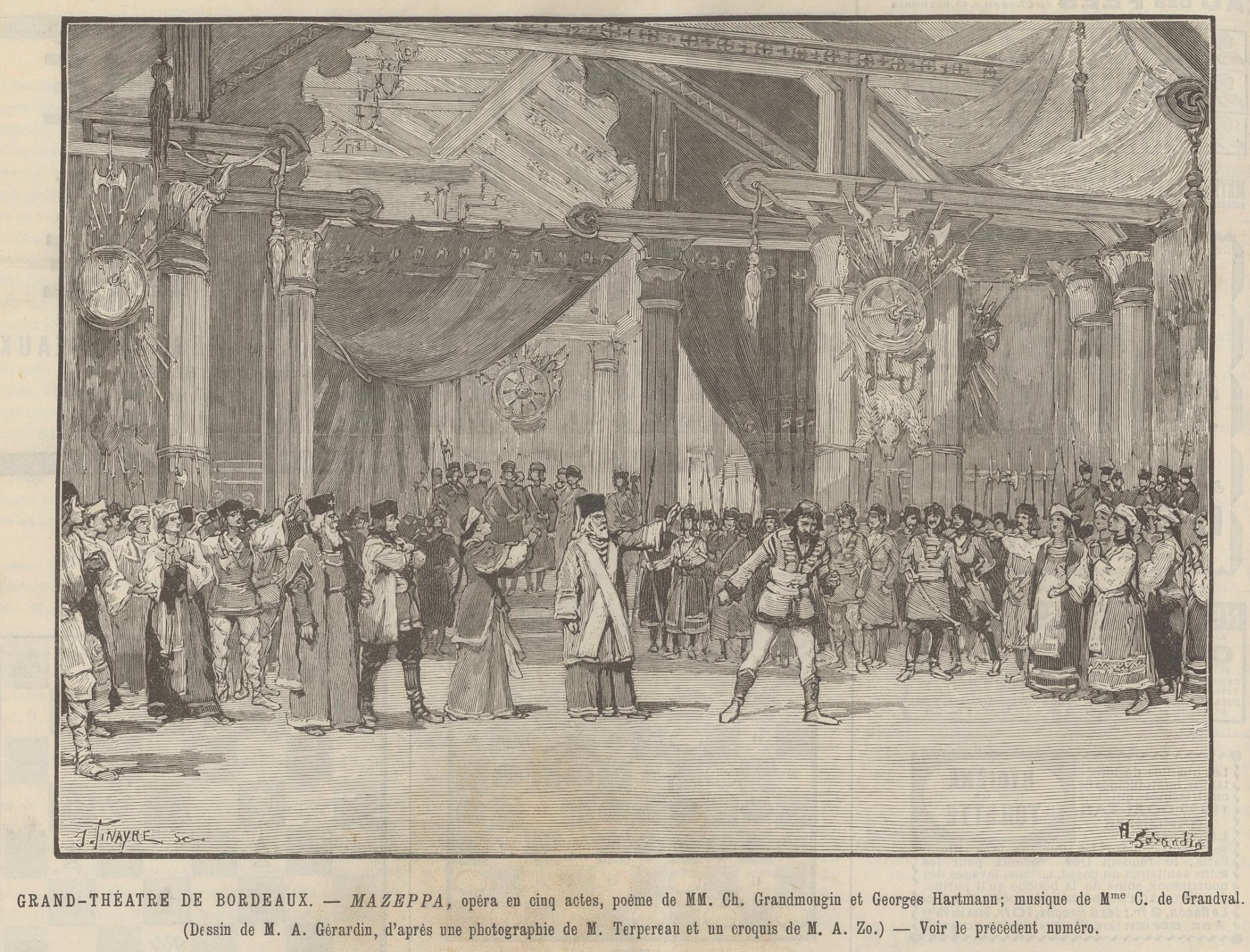 Premiere of Clémence de Grandval’s <i>Mazeppa</i> in Bordeaux, 1892. &copy; Palazzetto Bru Zane