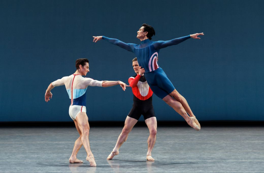 Roman Mejia, Daniel Ulbricht and Chun Wai Chan in Justin Peck's <i>The Wind-Up</i> &copy; Erin Baiano