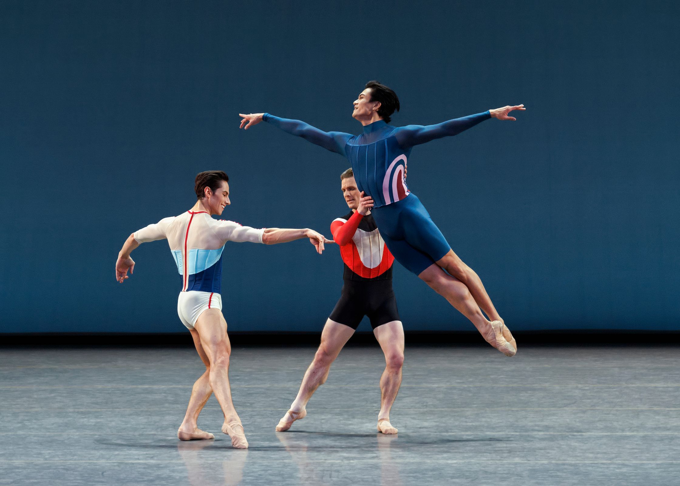 Roman Mejia, Daniel Ulbricht and Chun Wai Chan in Justin Peck's <i>The Wind-Up</i> &copy; Erin Baiano