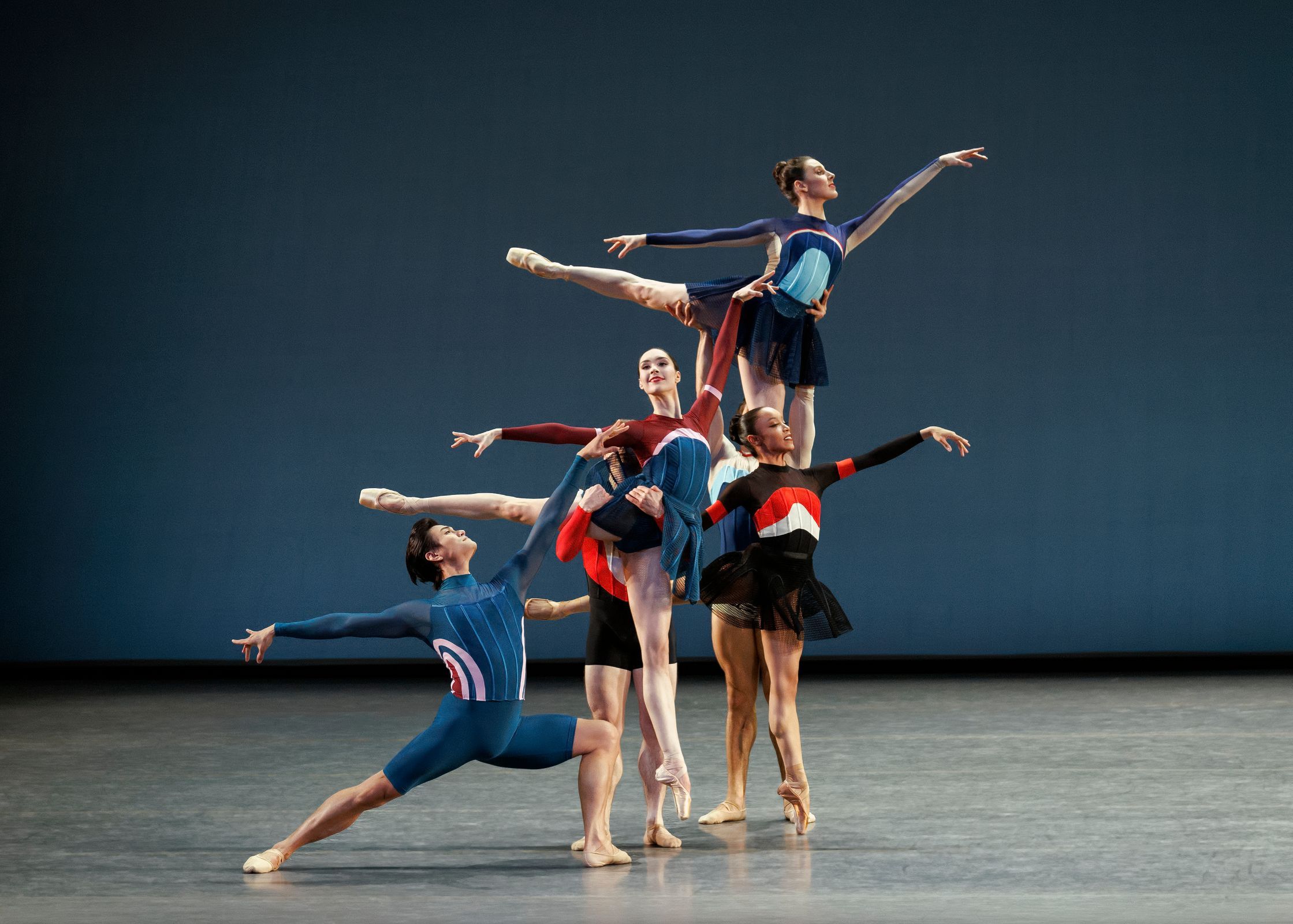 Chun Wai Chan, Mira Nadon, Daniel Ulbricht, Mia Williams, Roman Mejia, Tiler Peck in <i>The Wind-Up</i> &copy; Erin Baiano