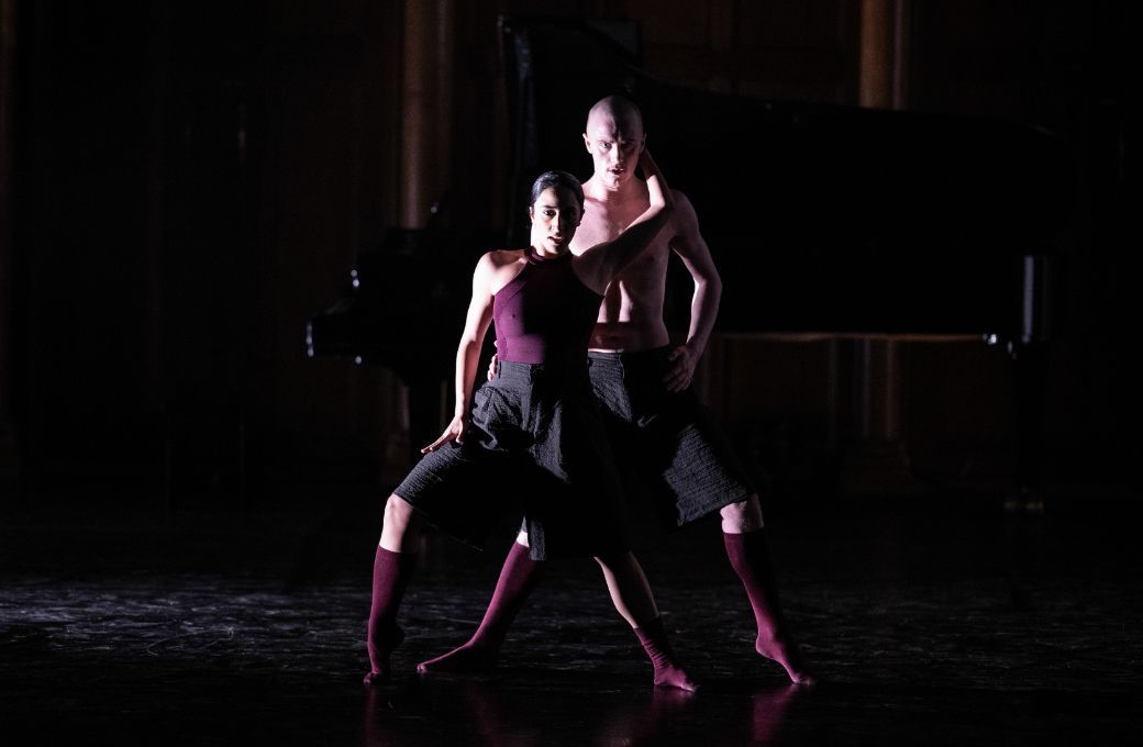 Chrysanthi Nicolaou and Django Bates-Blower from Rambert School in their own <i>Atlas</i> &copy; Deborah Jaffe