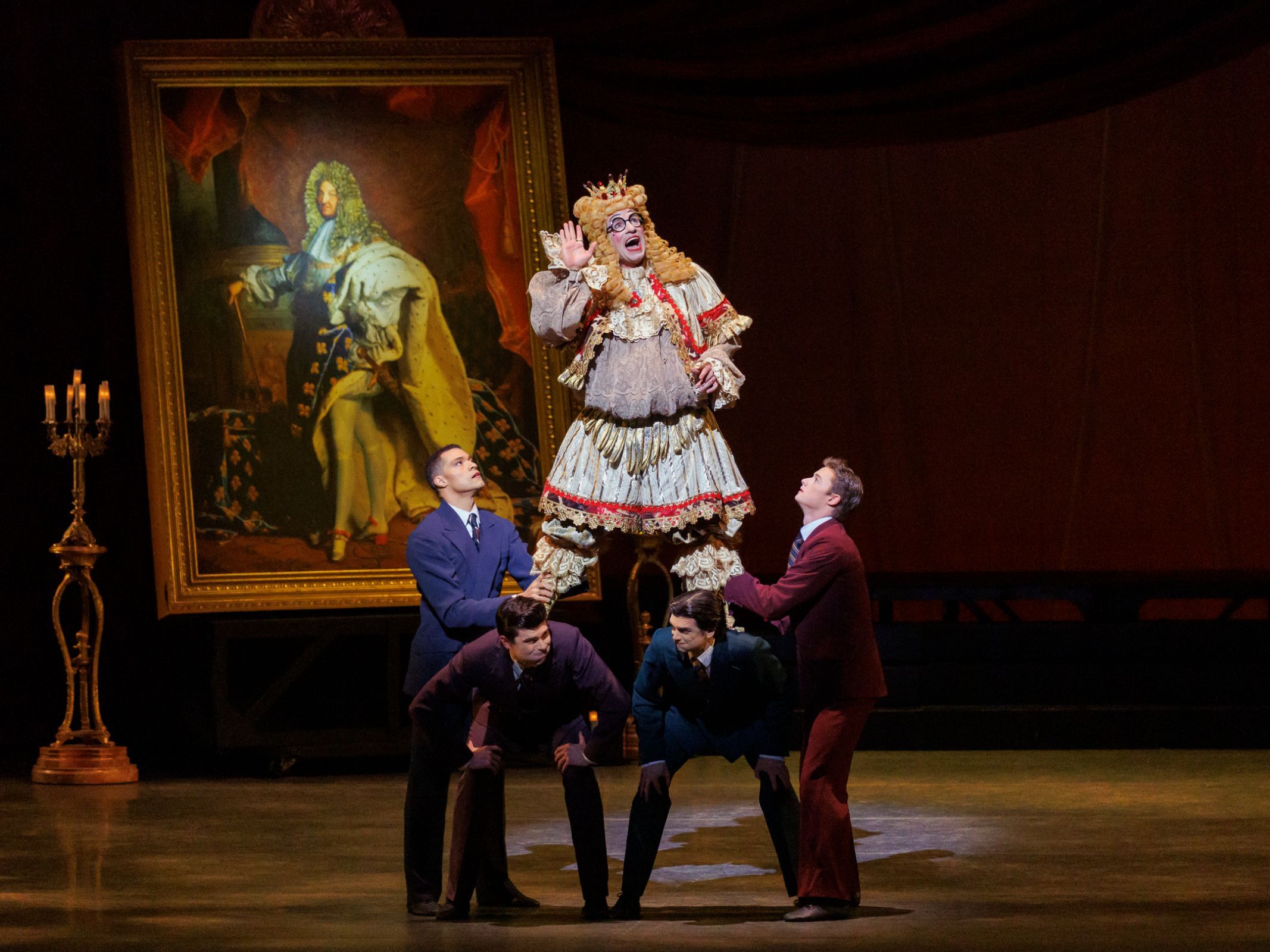 Andrew Veyette, Preston Chamblee, Owen Flacke, Peter Walker and Jules Maybie in <i>The Naked King</i> © Erin Baiano