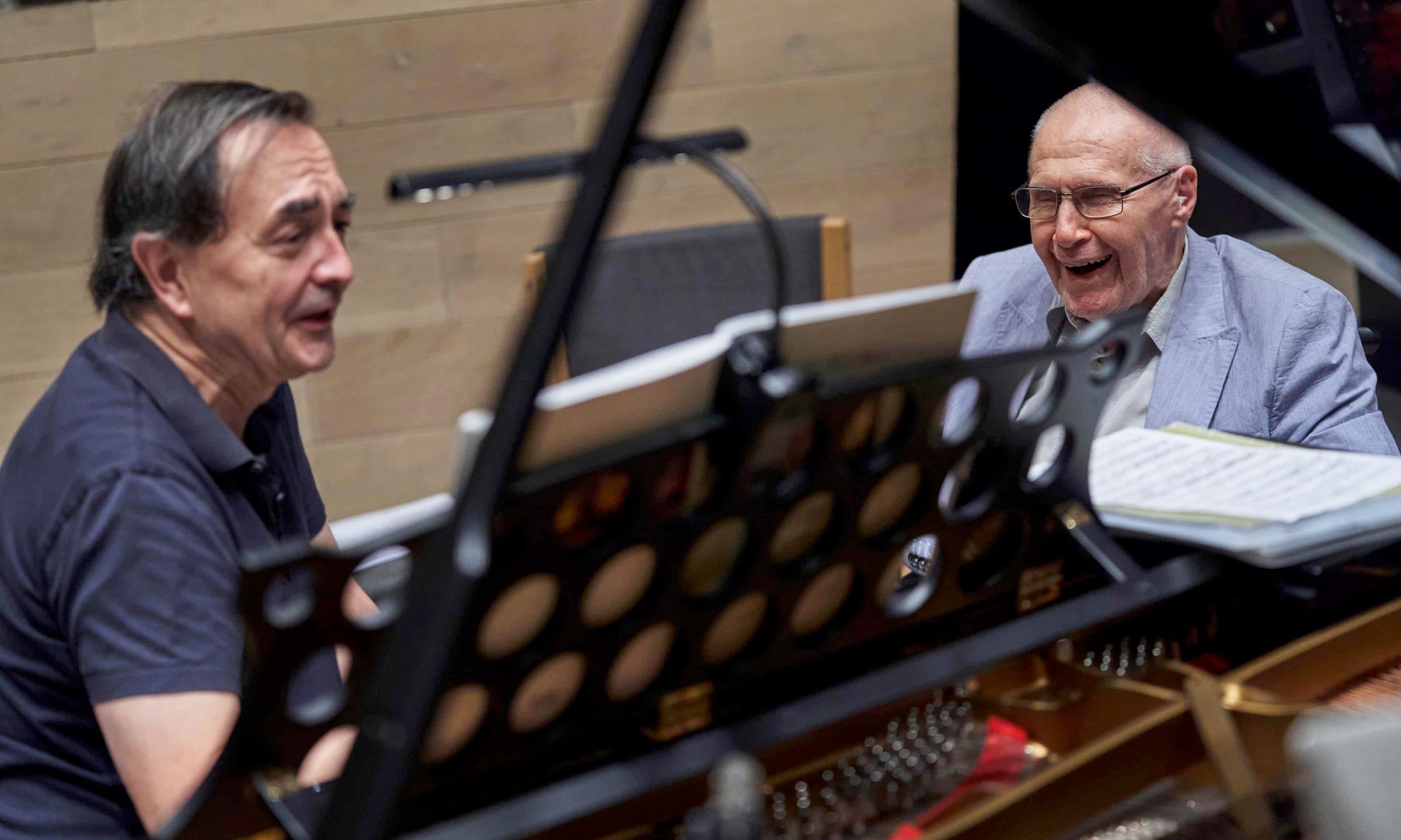 Pierre-Laurent Aimard with György Kurtág &copy; Balint Hrotko | PENTATONE