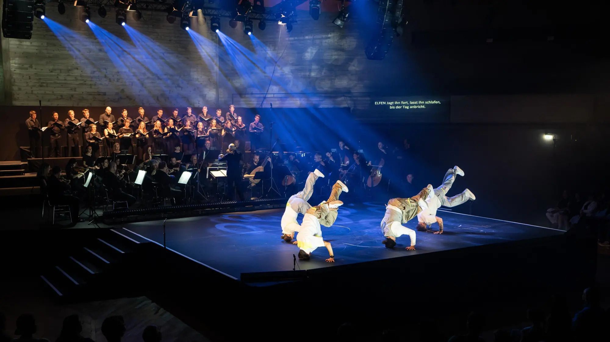 Dance troupe Flying Steps with Georgian Chamber Orchestra Ingolstadt in <i>The Fairy Queen</i> © Audi AG