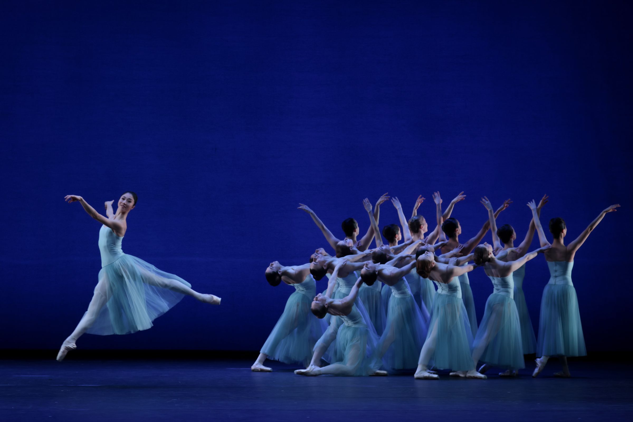 Futaba Ishizaki and ensemble in Balanchine’s <i>Serenade</i> &copy; Kiran West
