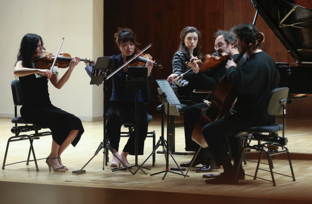 Corina Belcea, Suyeon Kang, Yuliana Avdeeva, Krzysztof Chorzelski y Antoine Lederlin &copy; Elvira Meg&iacute;as | Centro Nacional de Difusi&oacute;n Musical (CNDM)