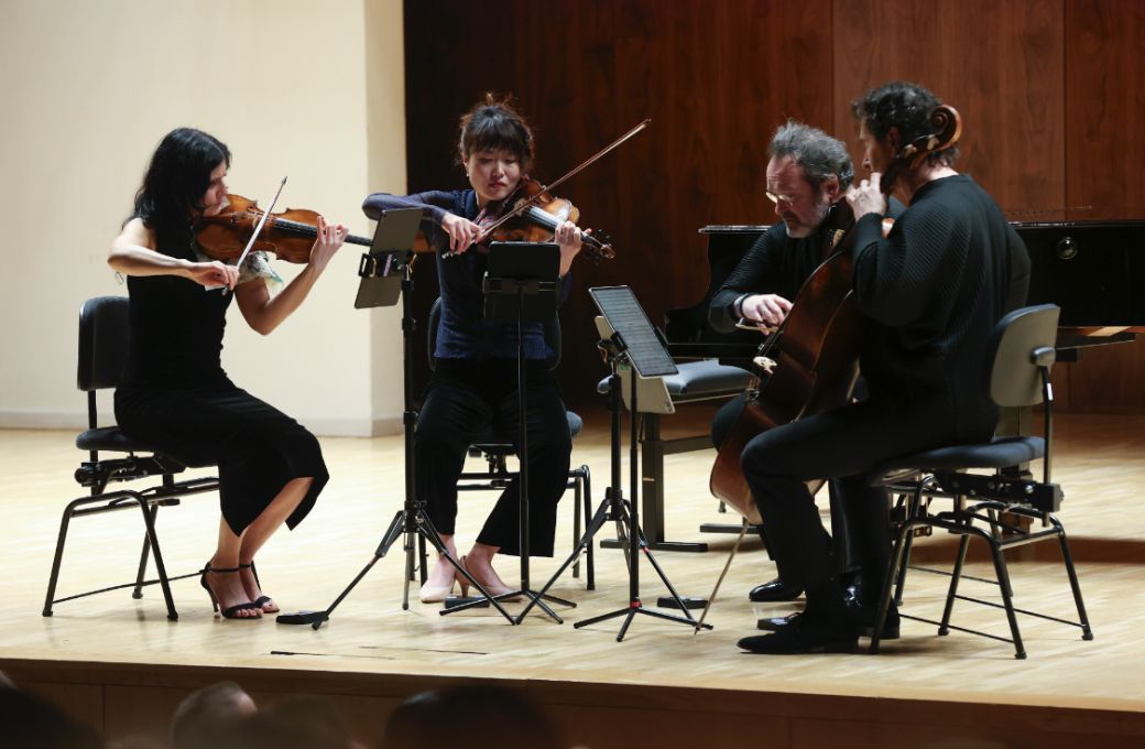 Corina Belcea, Suyeon Kang, Krzysztof Chorzelski y Antoine Lederlin &copy; Elvira Meg&iacute;as | Centro Nacional de Difusi&oacute;n Musical (CNDM)