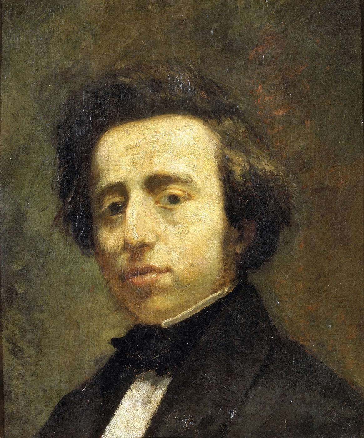 Portrait of Frédéric Chopin by Thomas Couture (1845-49) &copy; Public domain