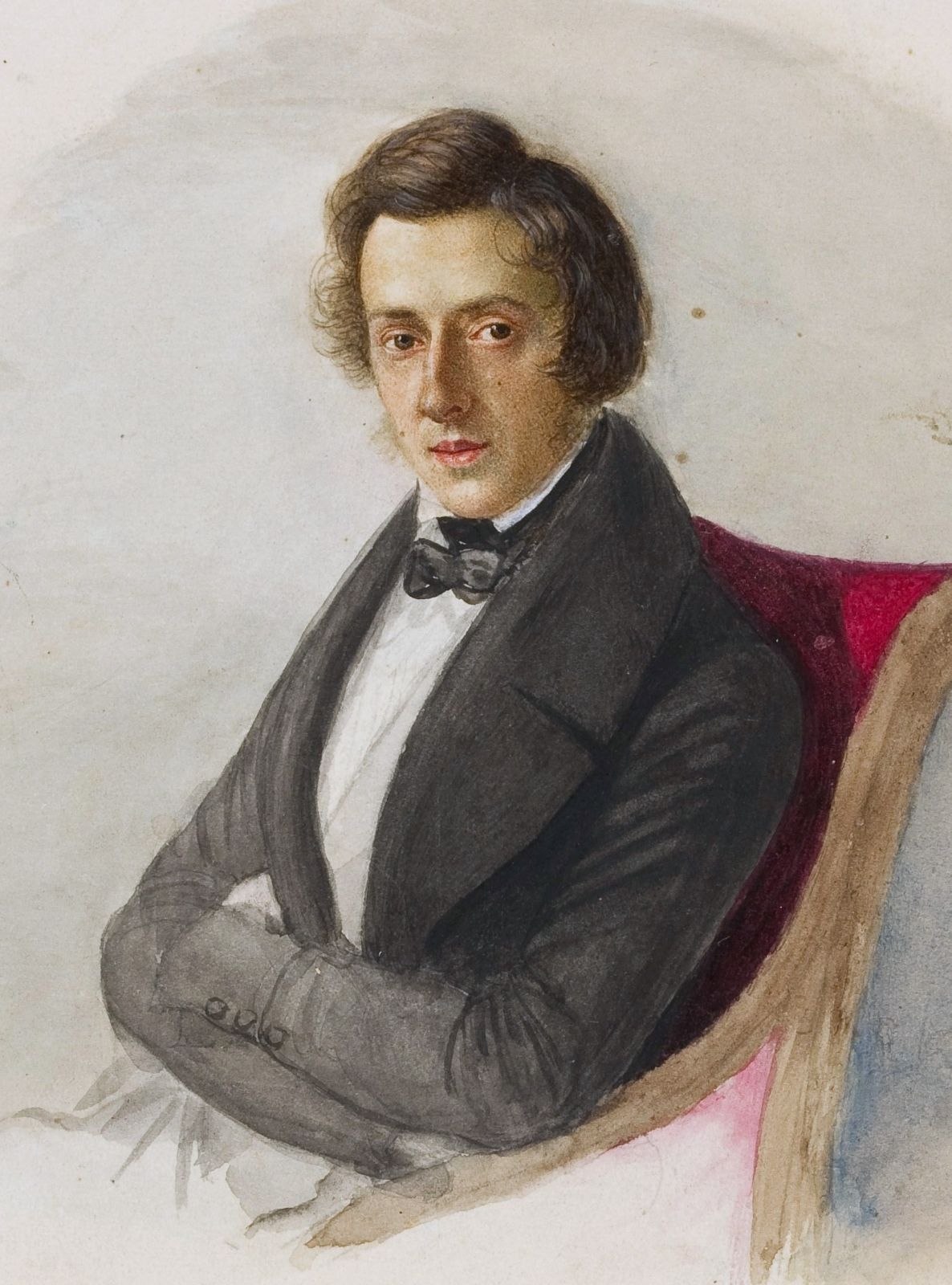 Portrait of Frédéric Chopin by Maria Wodzińska (1836) &copy; Public domain