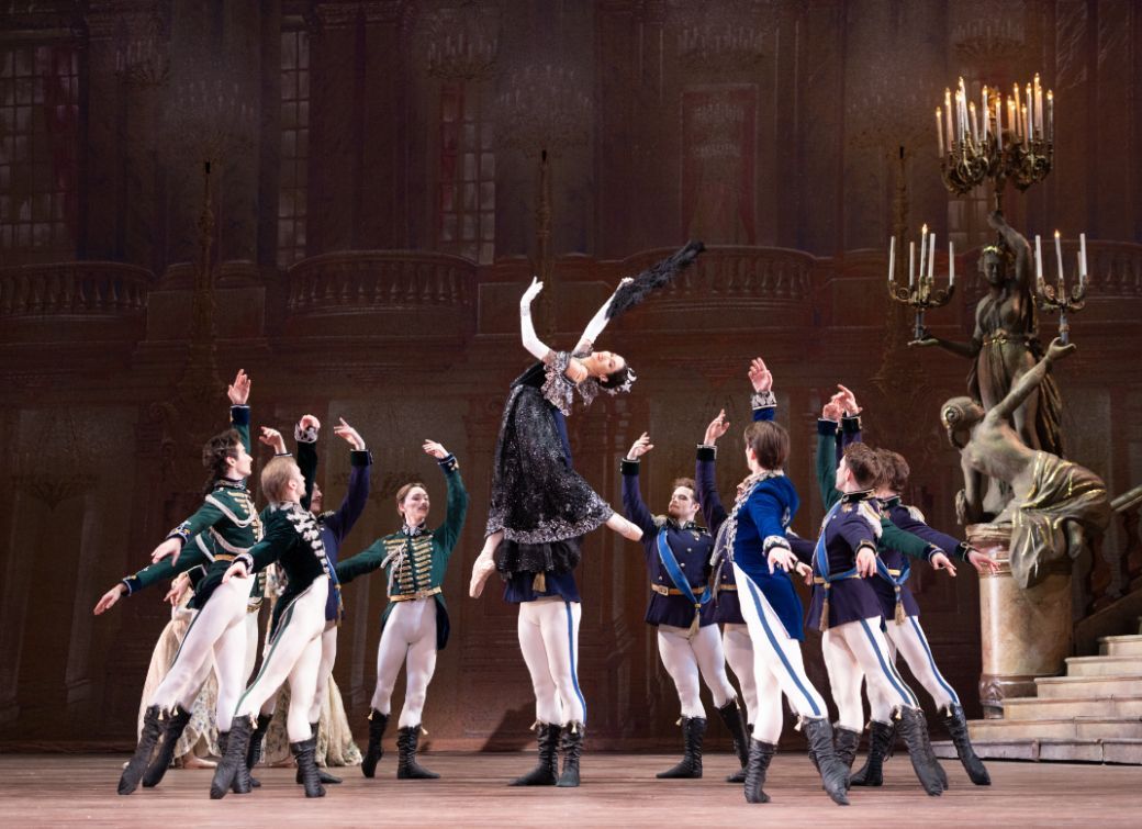 Mayara Pineiro with Artists of Philadelphia Ballet in Ronald Hynd's <i>The Merry Widow</i> &copy; Alexander Iziliaev