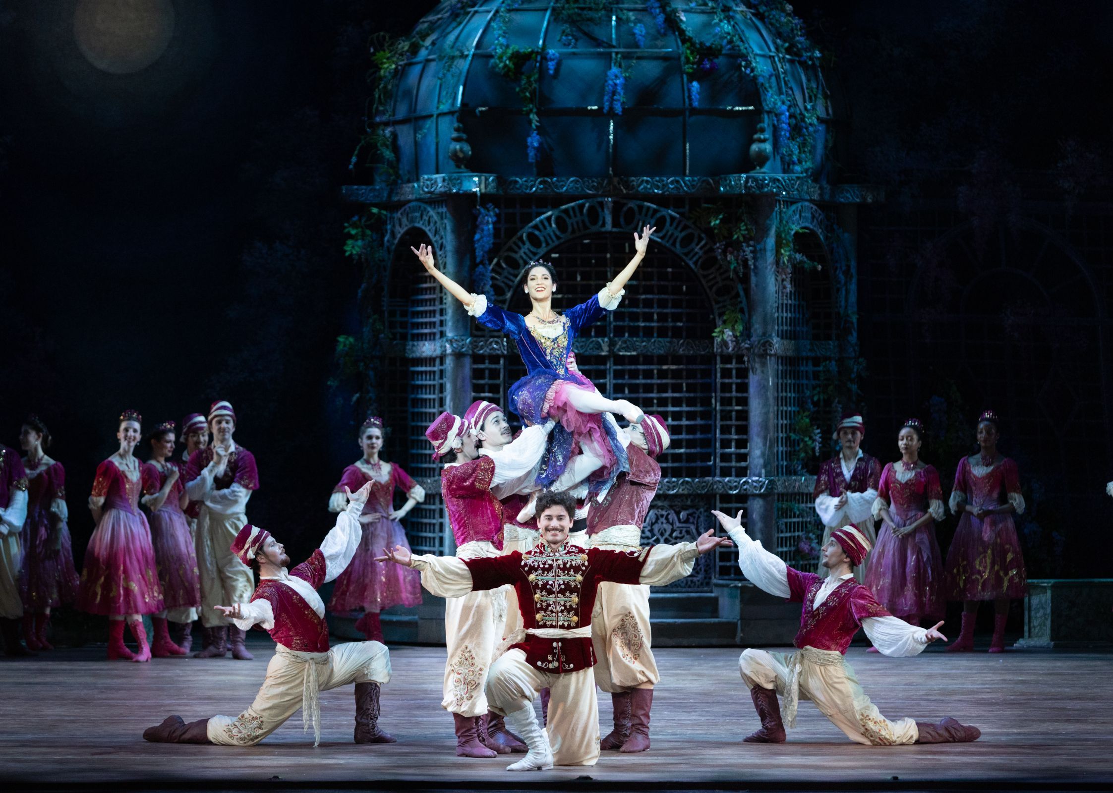 Mayara Pineiro and Sterling Baca with Artists of Philadelphia Ballet in <i>The Merry Widow</i> &copy; Alexander Iziliaev