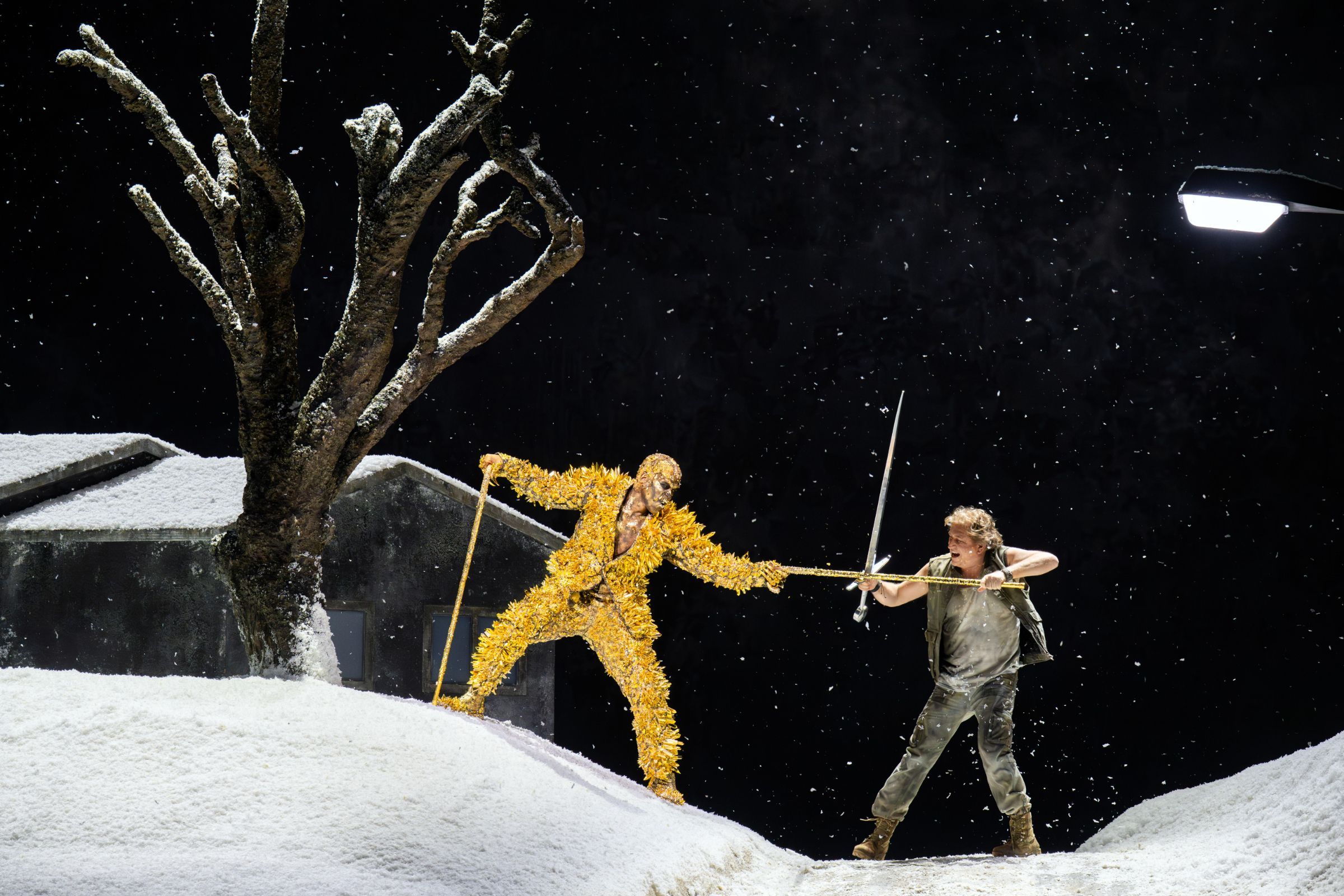 Soloman Howard (Fafner) and Andreas Schager (Siegfried) &copy; RBO 2026 | Monika Rittershaus