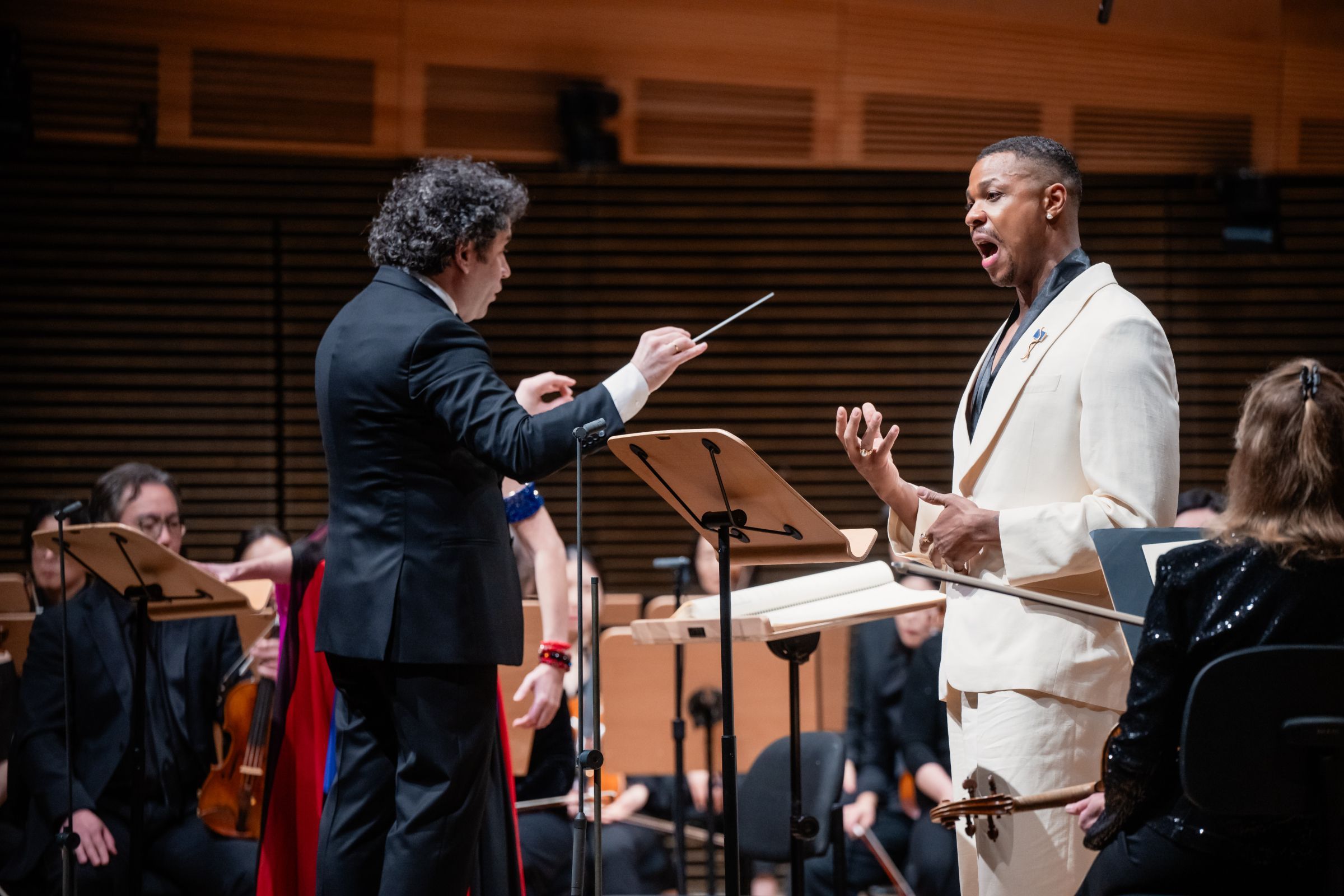 Gustavo Dudamel and Davóne Tines &copy; Brandon Patoc