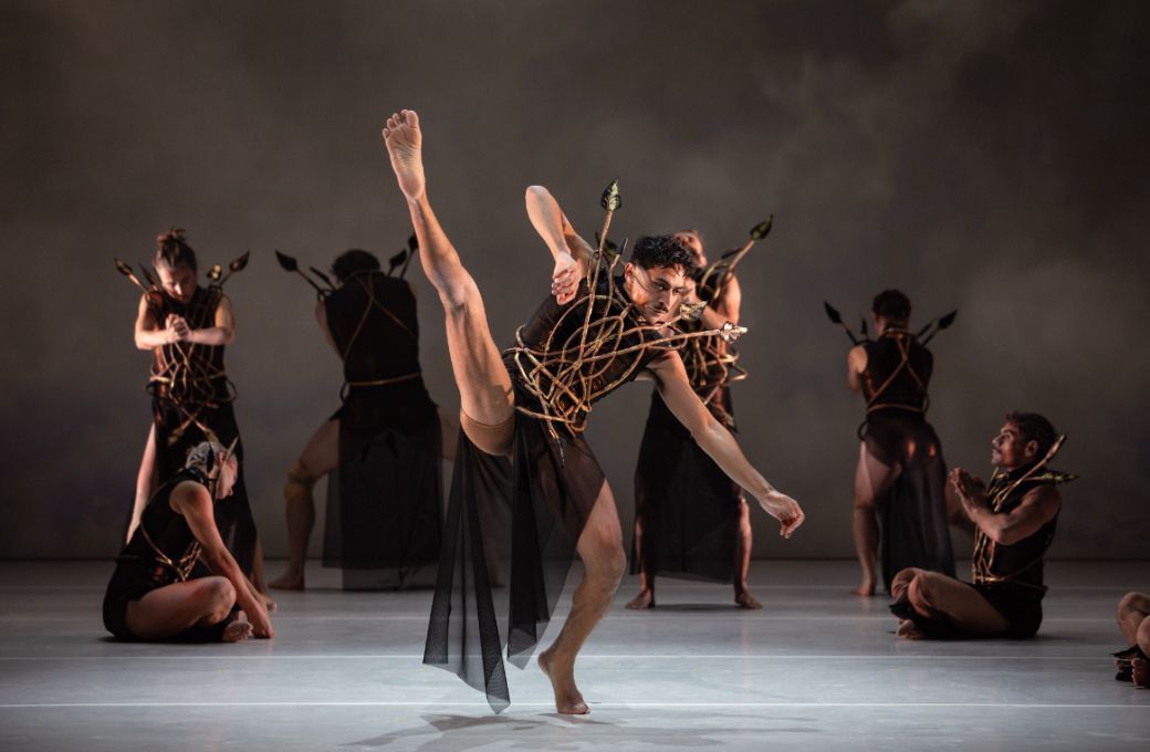 Daniel Mateo with The Australian Ballet and Bangarra Dance Theatre in <i>Flora</i> © Daniel Boud