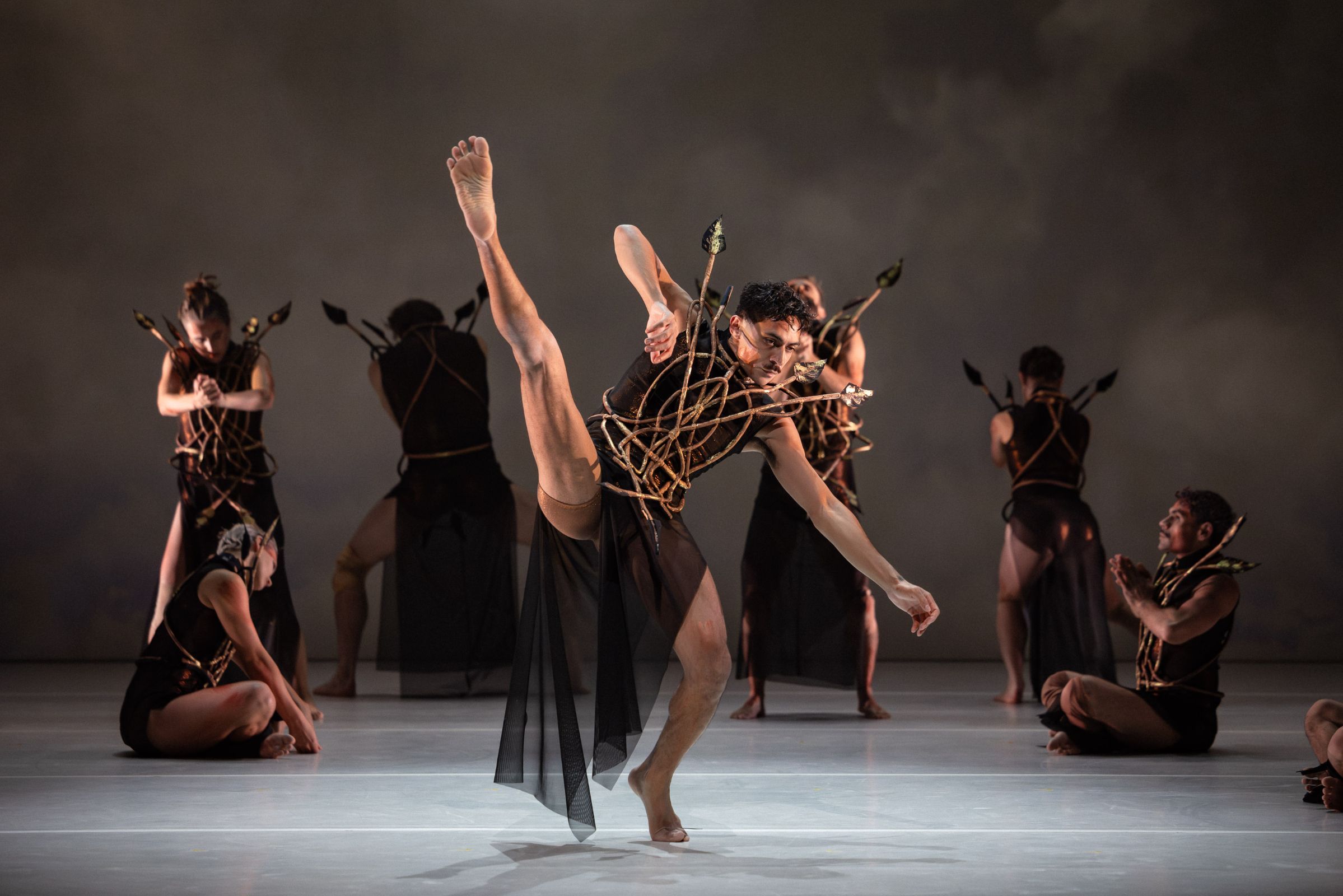 Daniel Mateo with The Australian Ballet and Bangarra Dance Theatre in <i>Flora</i> © Daniel Boud