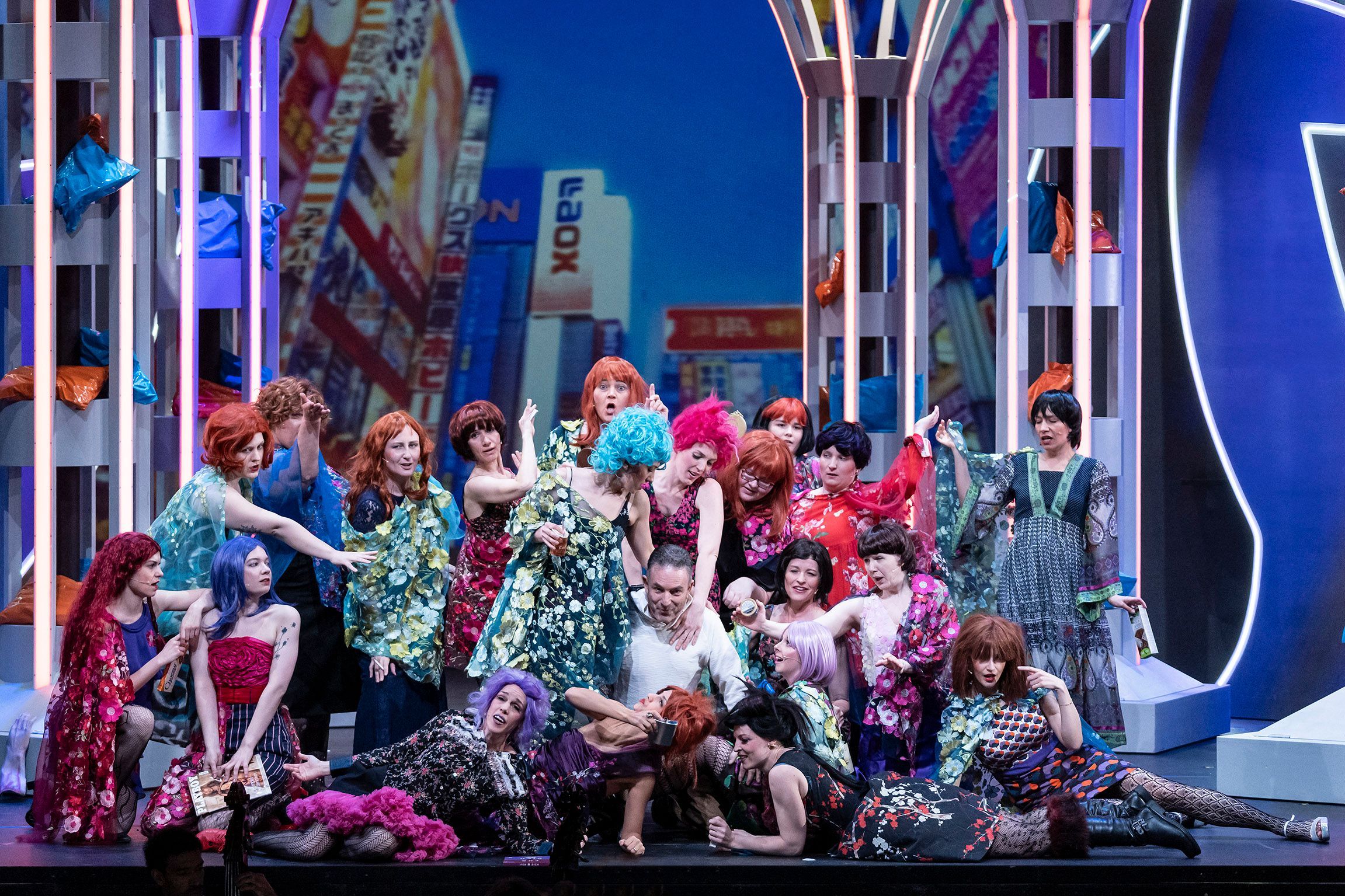 Hans-Georg Wimmer (Parsifal) and Flowermaidens © Peter Litvai