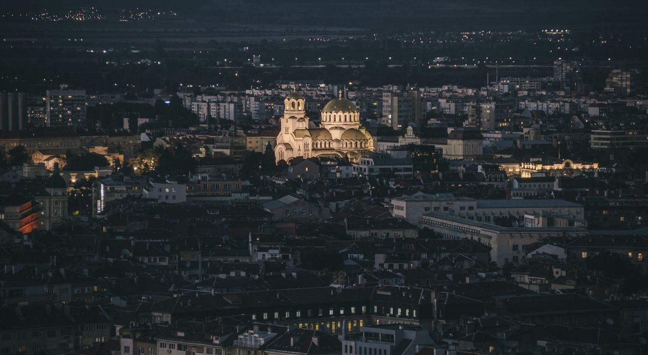 Sofia at night &copy; Alexandr Bormotin | Unsplash
