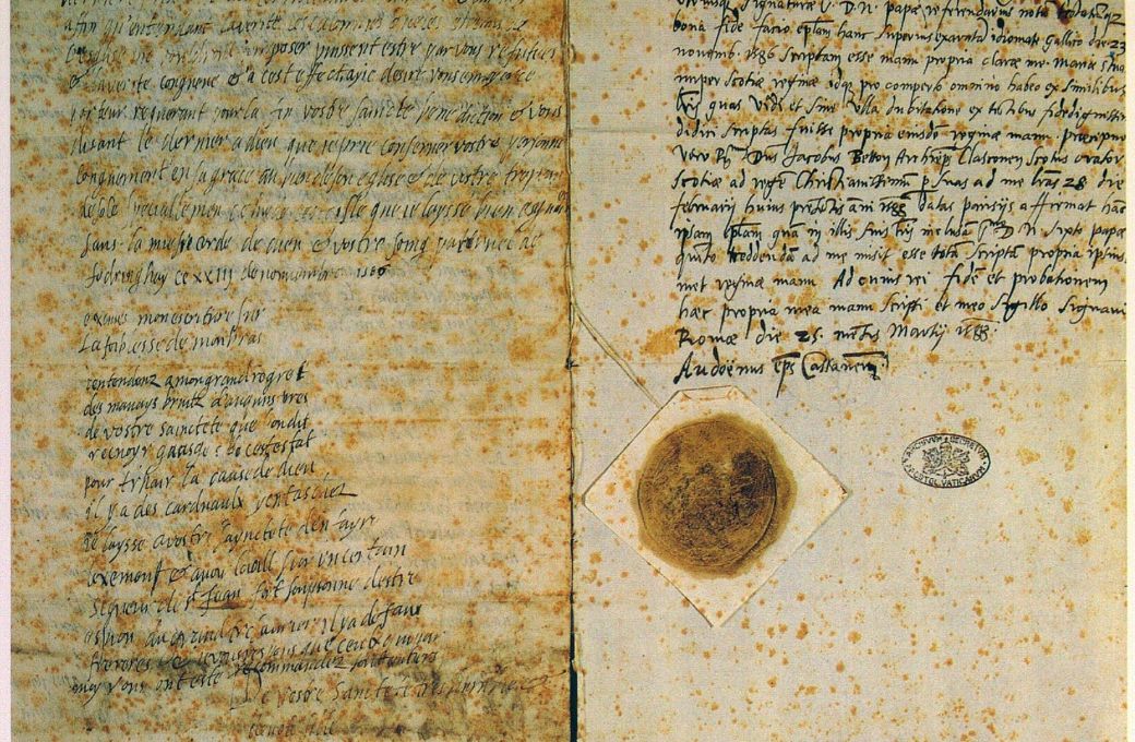 Letter from Mary Stuart to Pope Sixtus V, 1586 &copy; Public domain | Wikimedia Commons