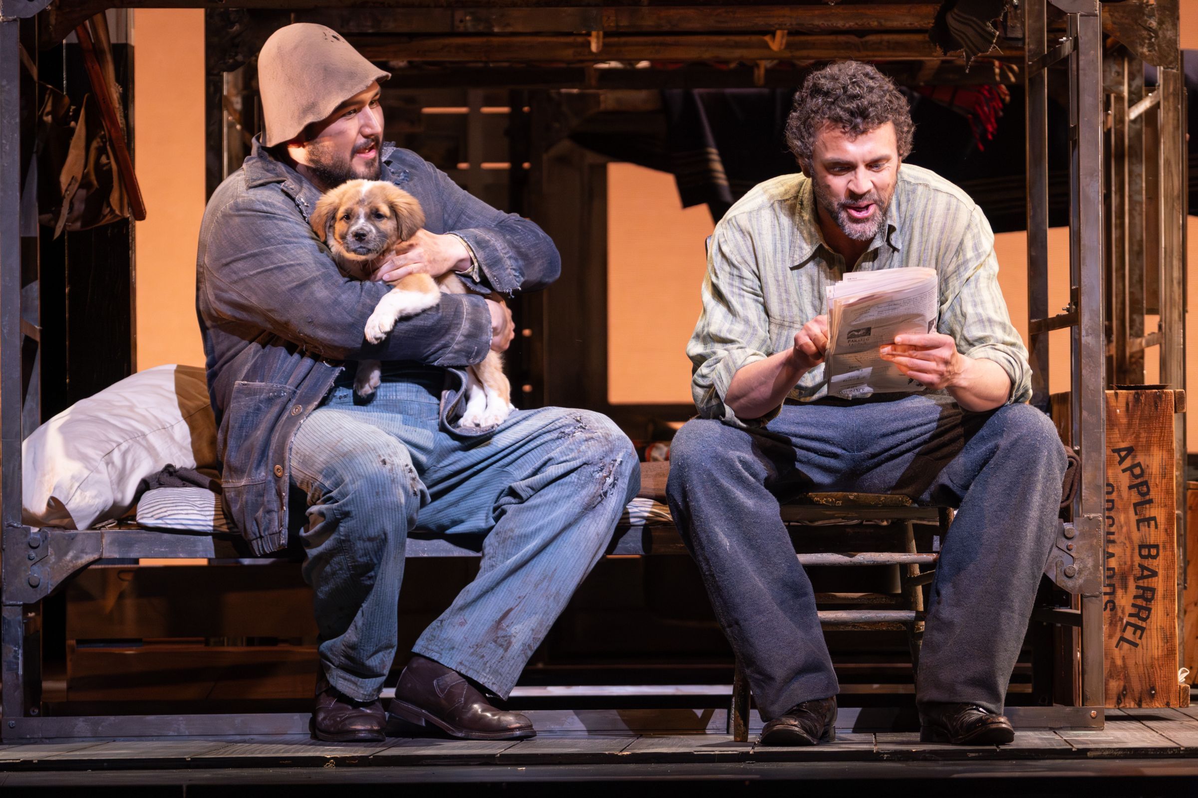 Matthew Pearce (Lennie), John Moore (Milton) with Waverly &copy; Don Ipock for Lyric Opera of Kansas City
