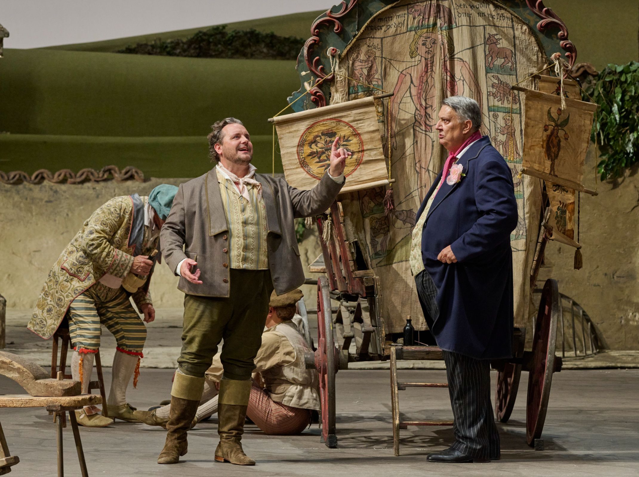 Michael Spyres (Nemorino) und Ambrogio Maestri (Doktor Dulcamara) &copy; Wiener Staatsoper | Michael Pöhn